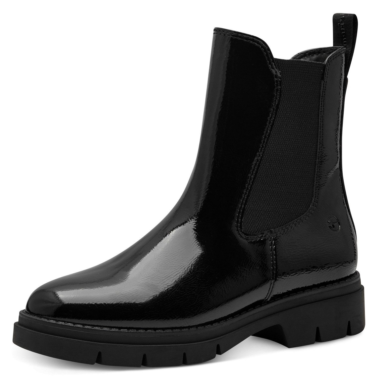 Tamaris Chelsea-boots hakken, enkellaars, zakelijke schoen, instaplaarzen, t-logo-decoratie