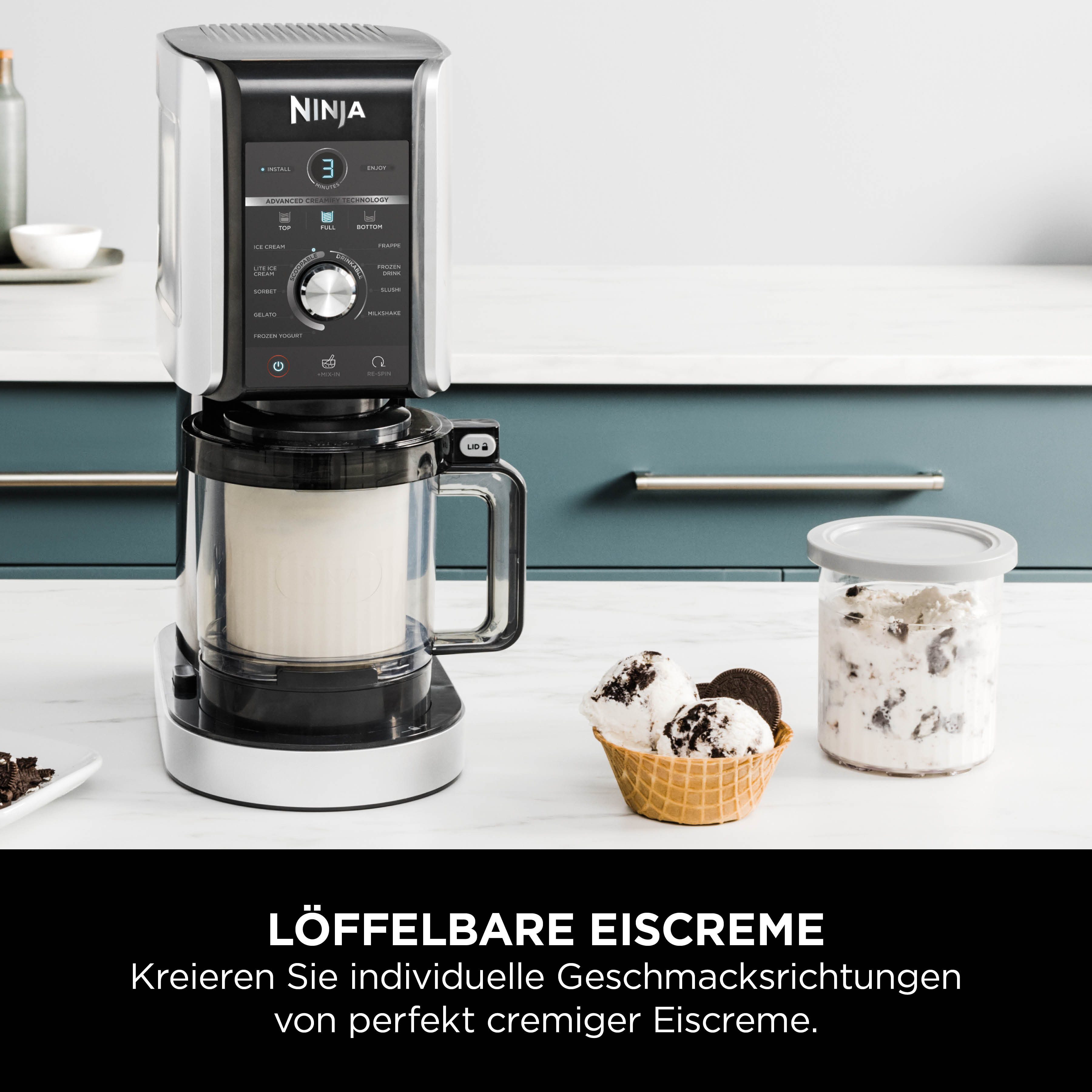 NINJA Ijsmachine NC501EU Creami Deluxe, 10-in-1 Eis-und Eisgetränkmaschine