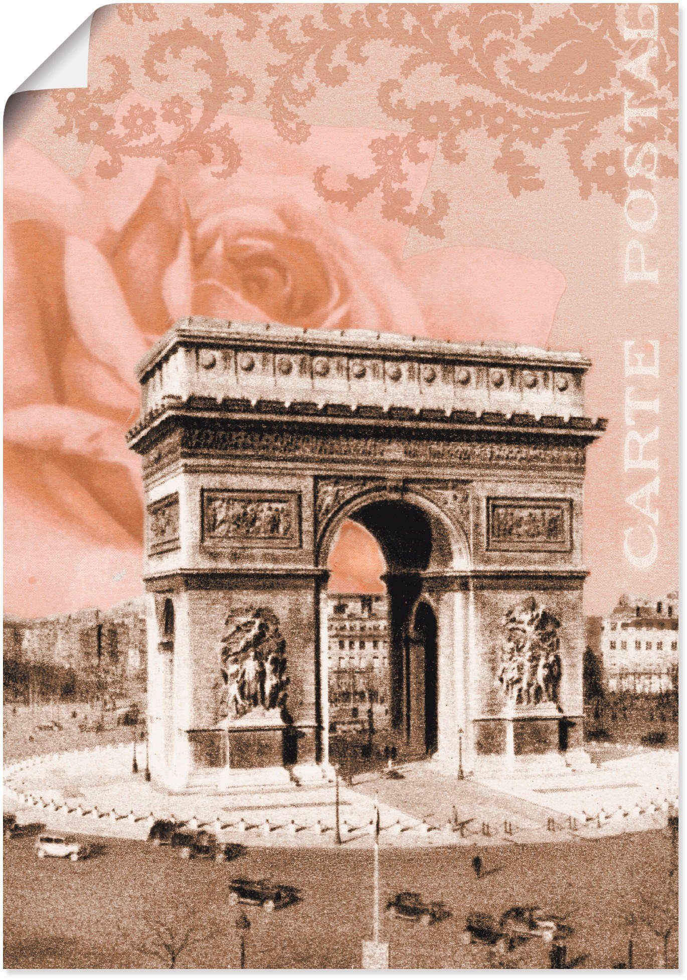 Artland Artprint Parijs - Arc de Triomphe in vele afmetingen & productsoorten - artprint van aluminium / artprint voor buiten, artprint op linnen, poster, muursticker / wandfolie o
