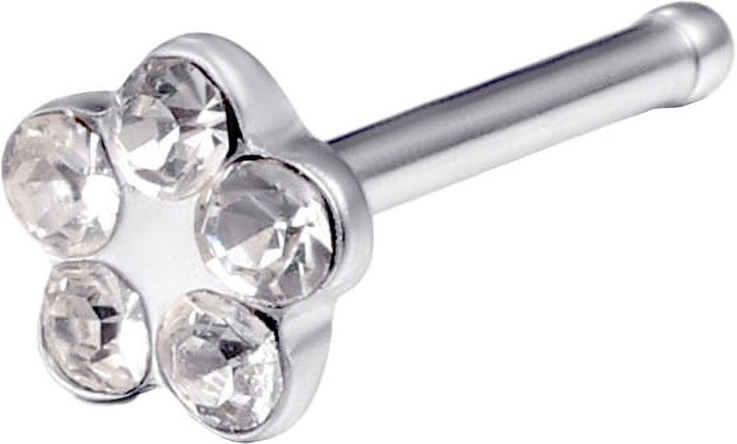 Firetti Neuspiercing-set Multipack sieraden cadeau roestvrijstalen piercing neussteker bloem (set 7-delig)