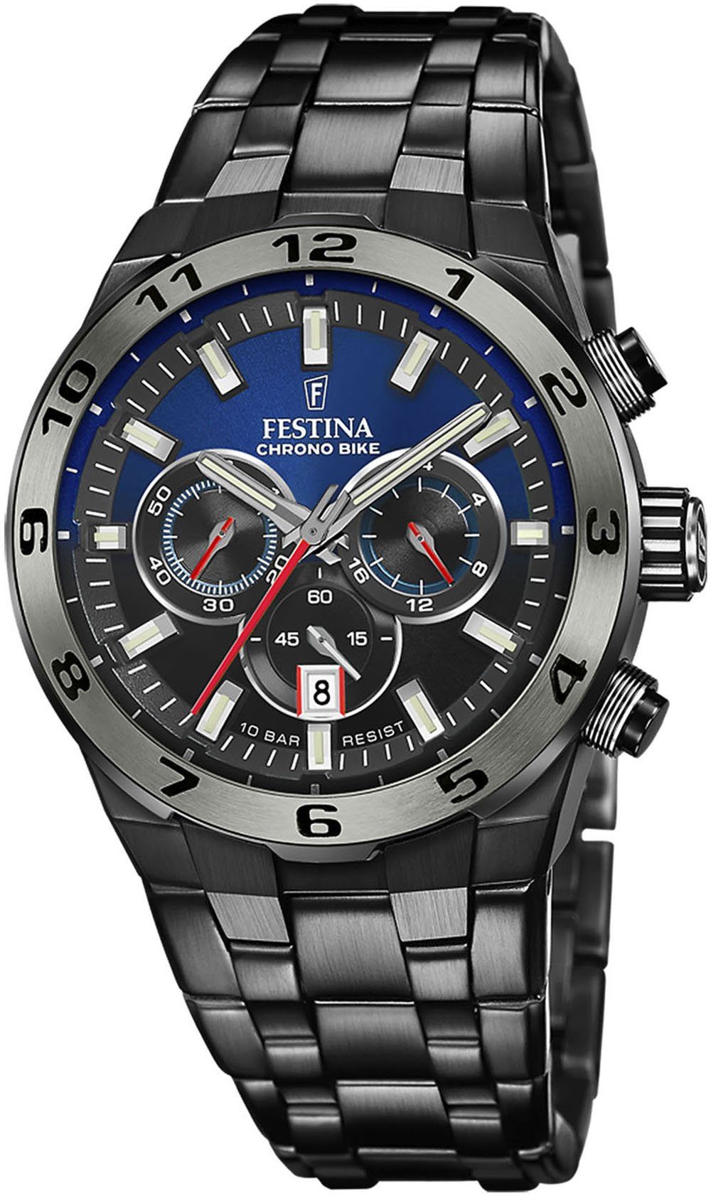 Festina Chronograaf Chrono Bike 2024 - Special Edition Horloge, quartz, herenhorloge, stopwatchfunctie, speciale editie (set, 3-delig, Met wisselband en gereedschap)