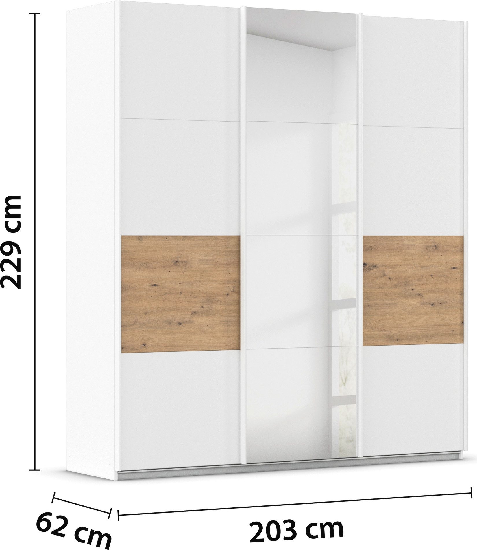 rauch Schuifdeurkast Kledingkast Kast Garderobe CORTONA inclusief indeling, 2 stoffen dozen en extra planken