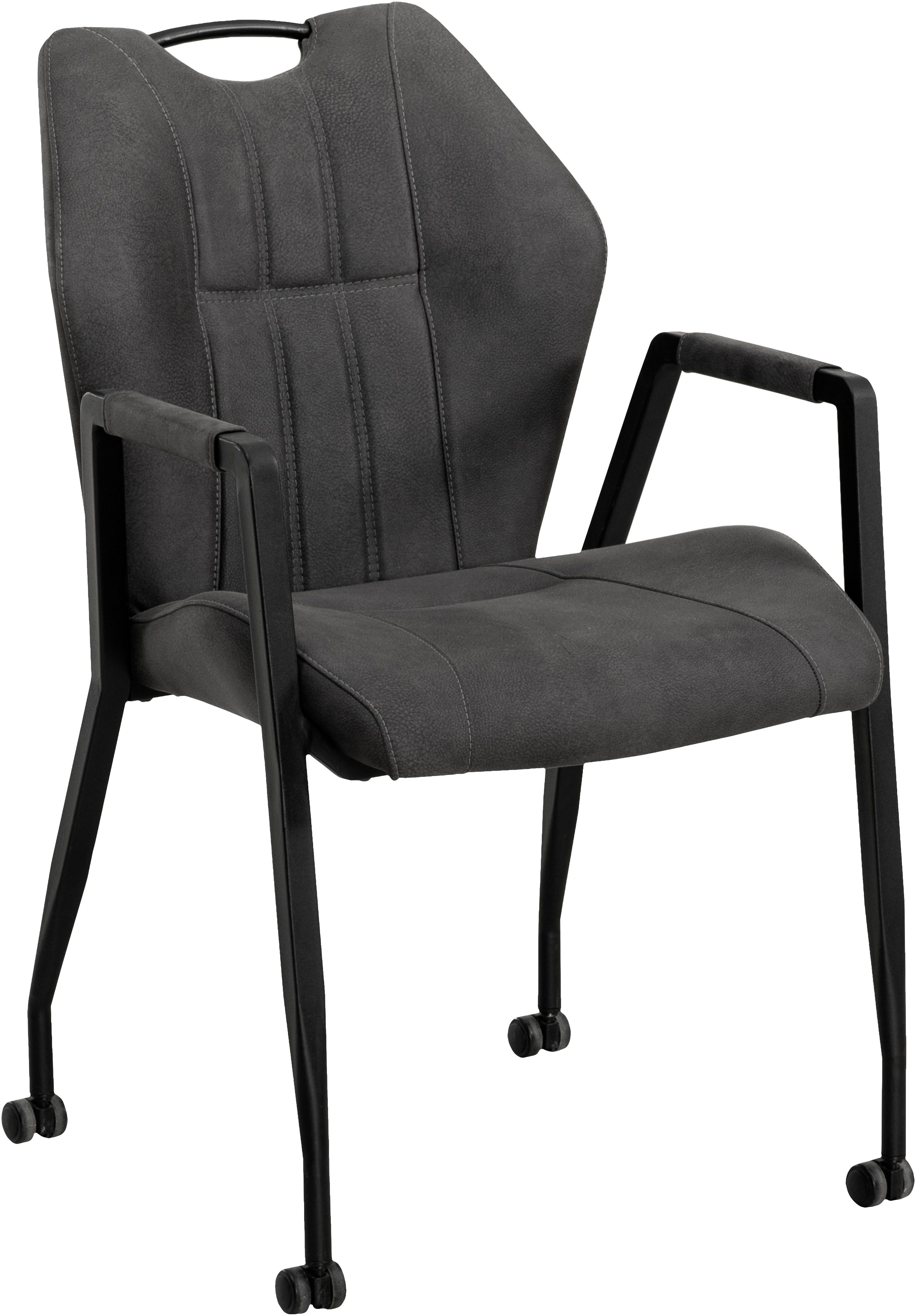 OMG Design Stoel met armleuningen Point Eetkamerstoel met wielen, bureaustoel (set)