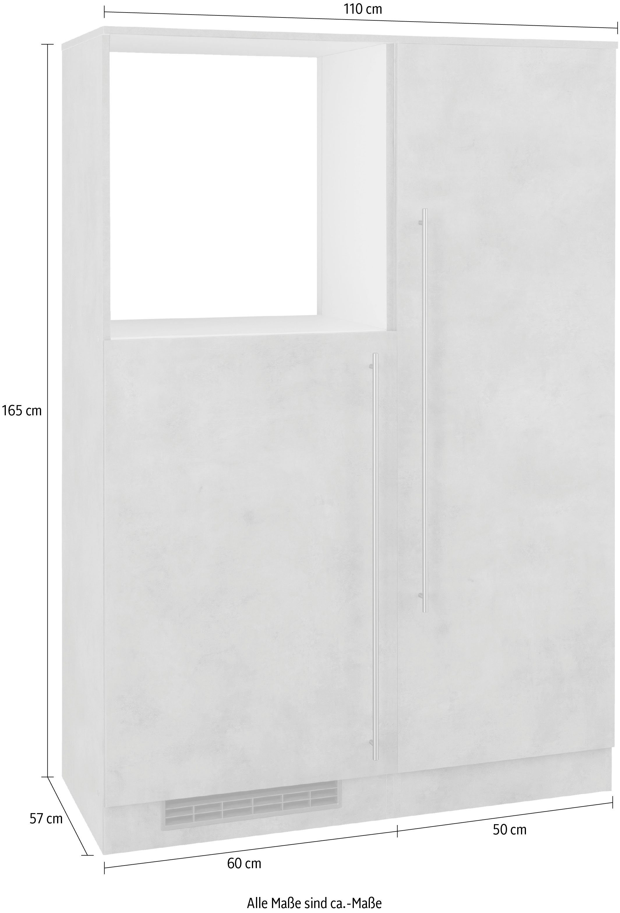 wiho Küchen Keuken Chicago Back-/Koelmodule, optioneel met elektrische apparaten, breedte 110 cm