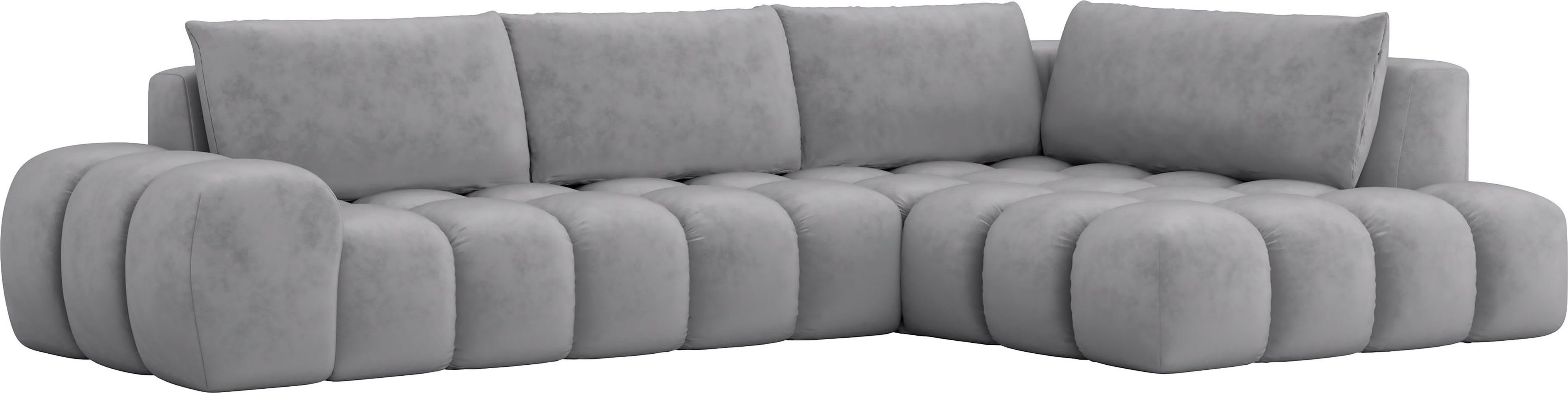 INOSIGN Hoekbank AZITA designsofa, elegant en comfortabel L-vorm, bubbel-look
