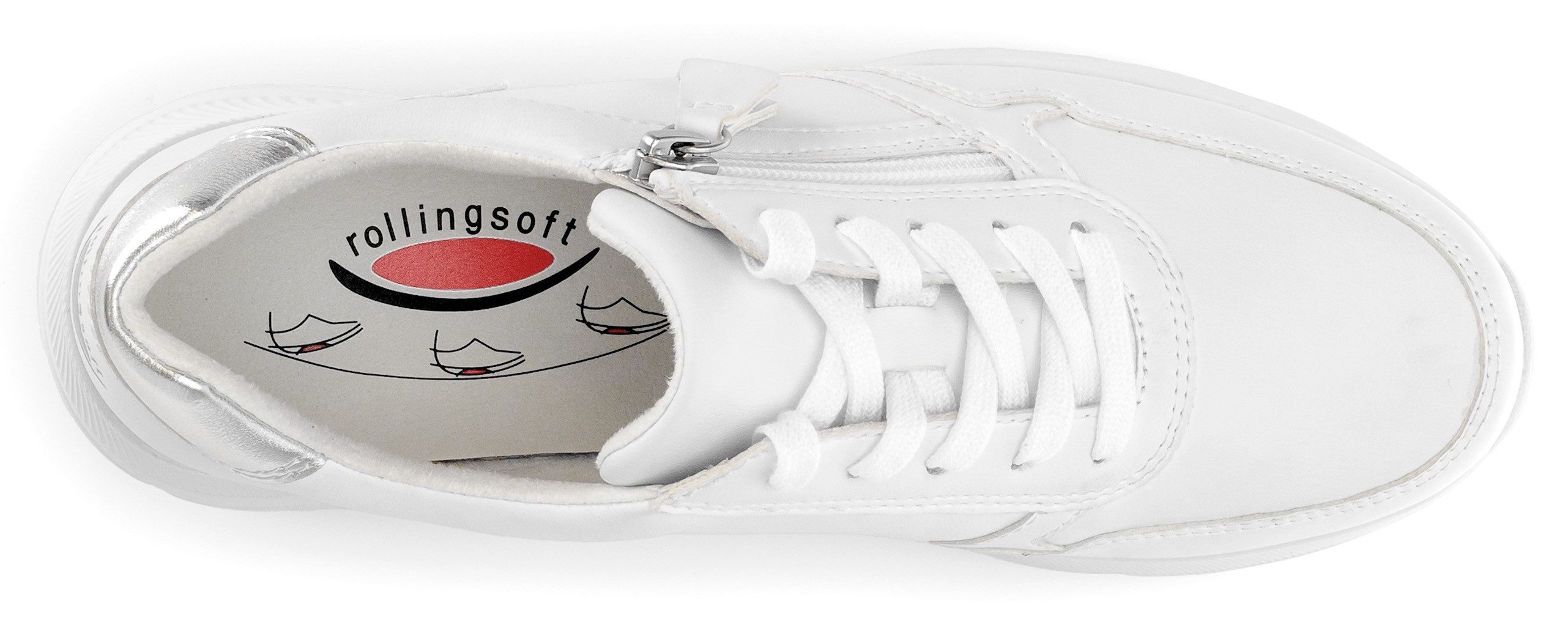 Gabor Rollingsoft Sneakers met sleehak , vrijetijdsschoen, lage schoen, veterschoen, uitneembaar verwisselbaar voetbed