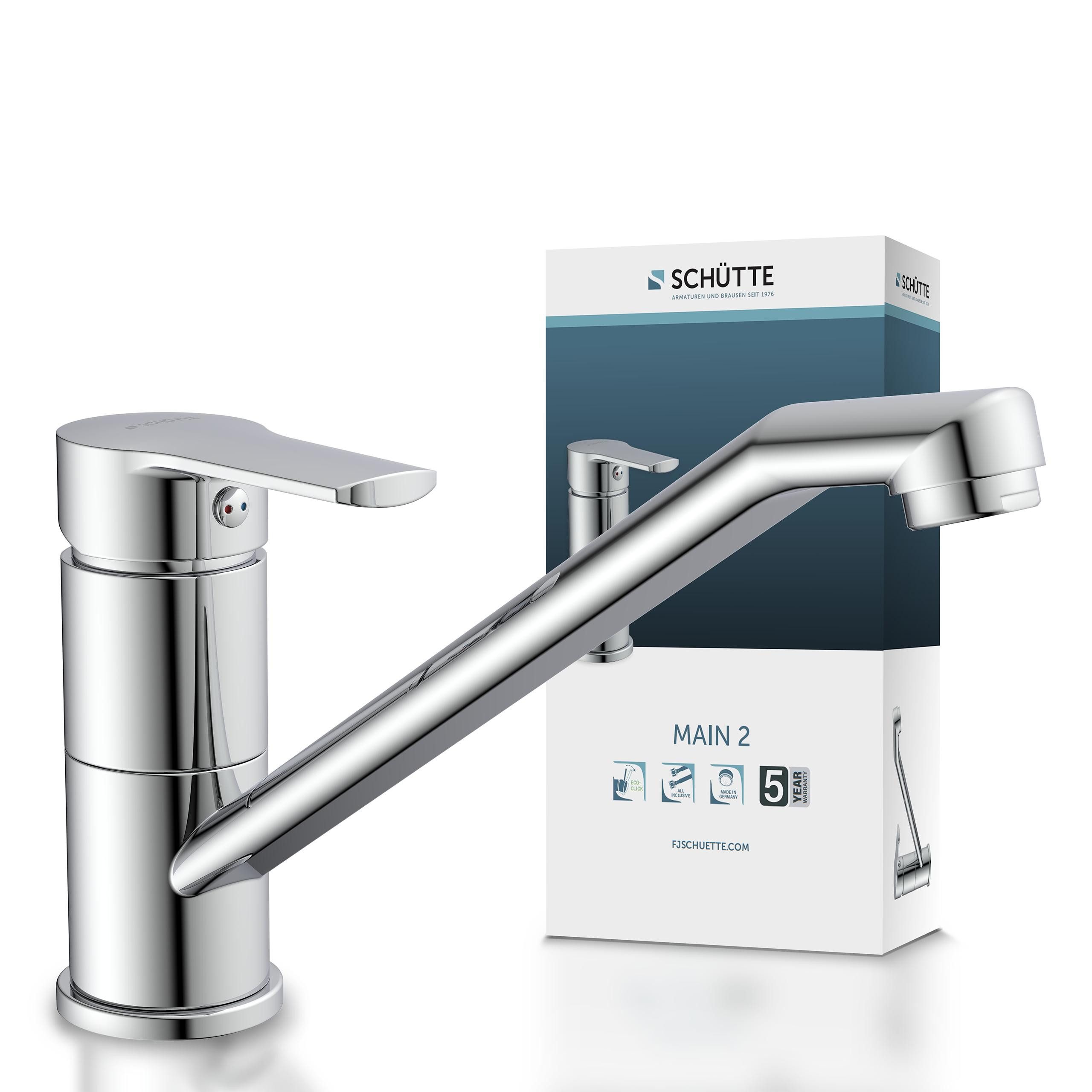 Schütte Gootsteen kraan Main Kraan met waterbesparende functie, 360° draaibaar, chroom, hoge druk