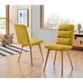 inosign stoel orlando frame van massief eikenhout geolied (set, 2 stuks) geel
