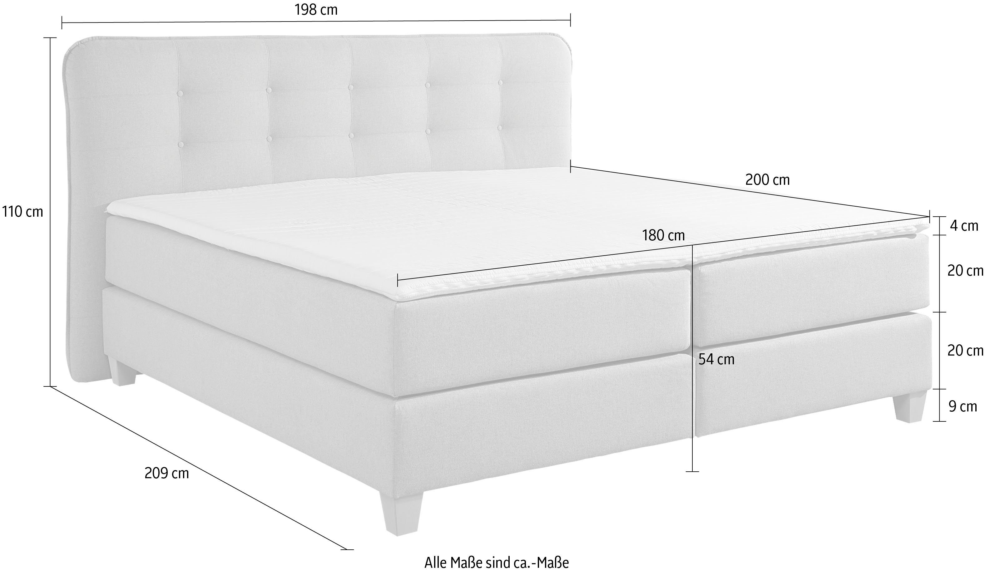 Home affaire Boxspring inclusief topmatras van comfortschuim