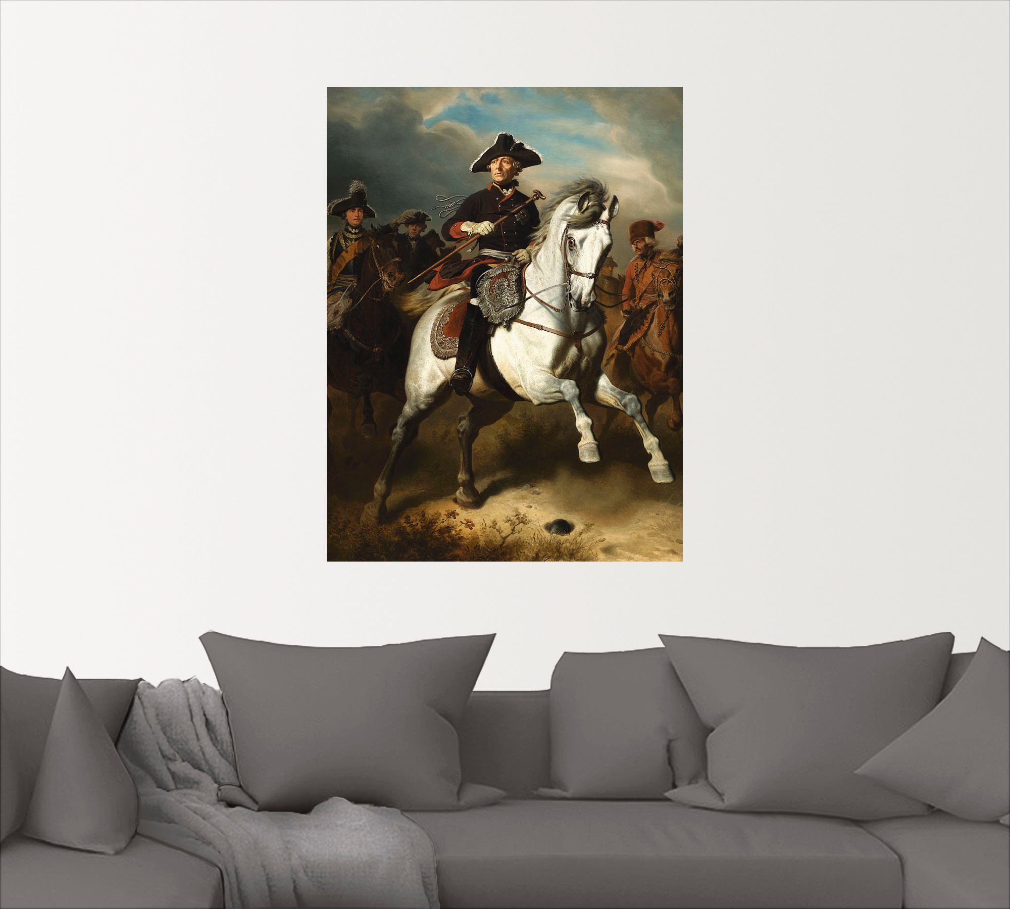 Artland Artprint Frederik De grote te paard. 1861 als artprint op linnen, poster, muursticker in verschillende maten