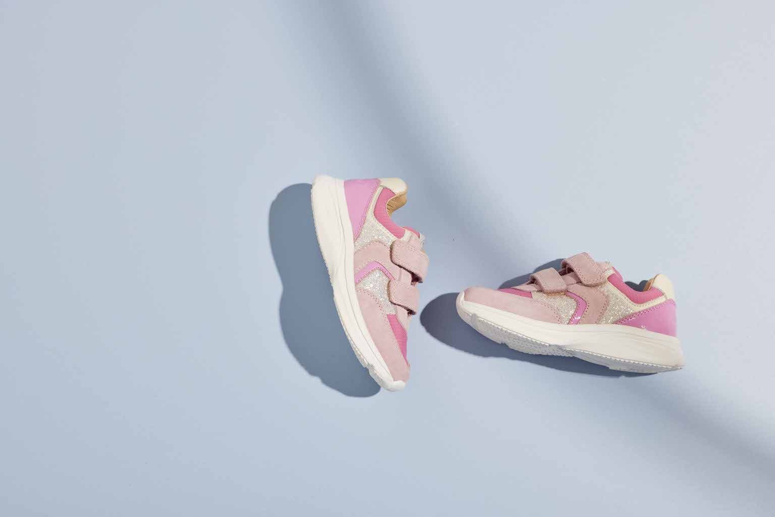 Bisgaard Sneakers Yuki glitter Breedte: normaal , vrijetijdsschoen, meisjes schoen met klittenband, maatsjabloon om te downloaden