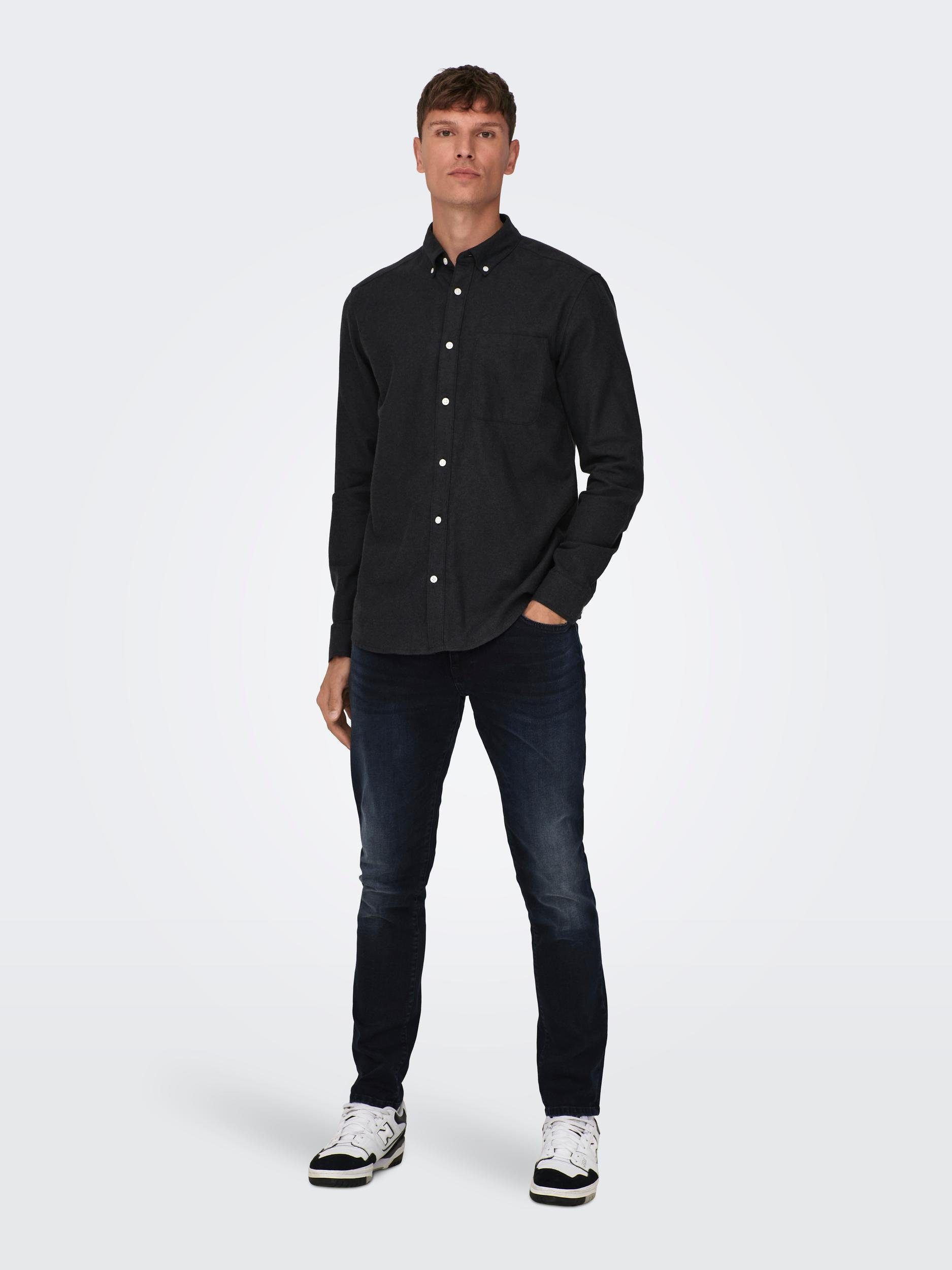 ONLY & SONS Overhemd met lange mouwen ONSGUDMUND SLIM 1-PKT SOLID SHIRT NOOS