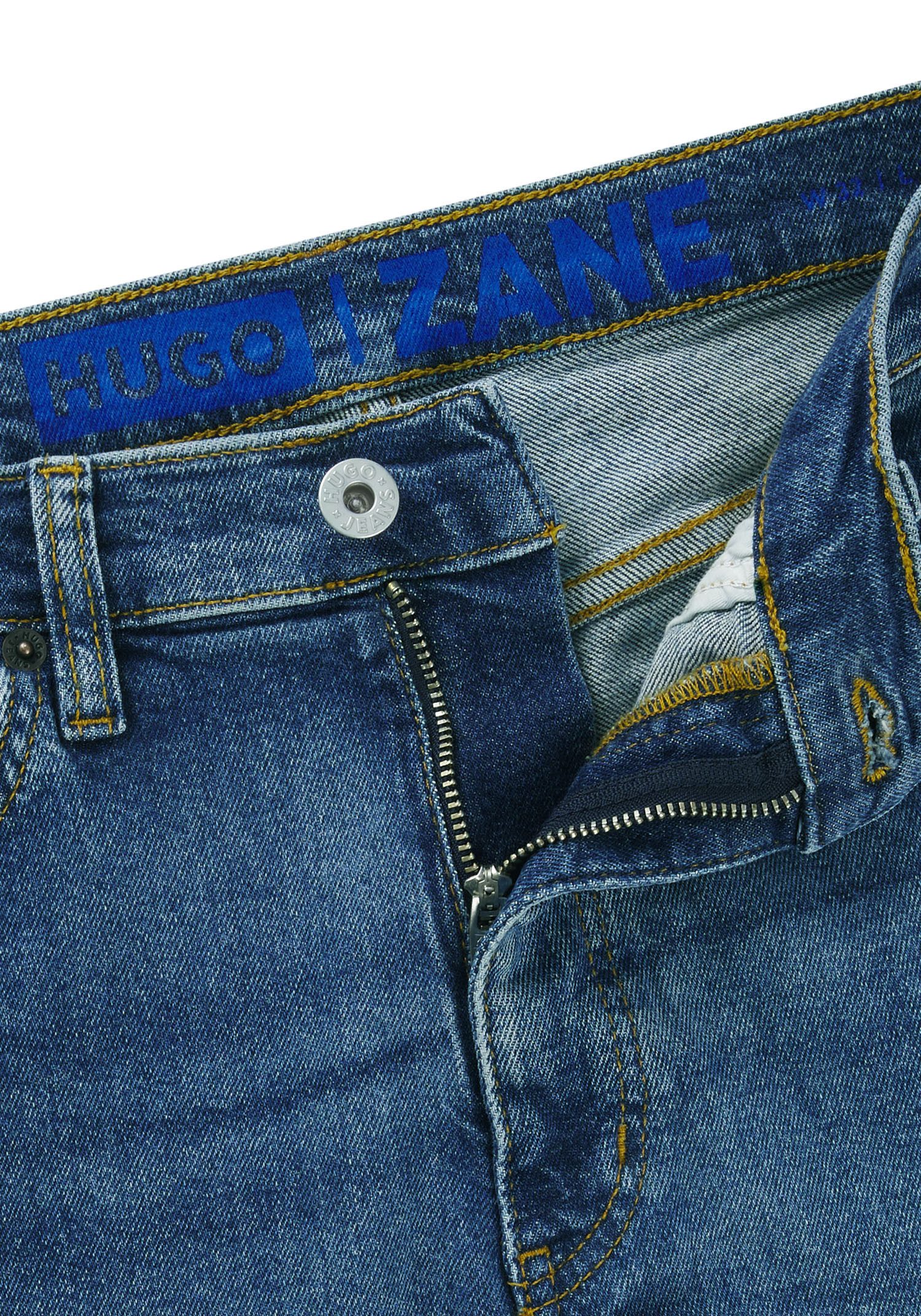 HUGO Blue Slim fit jeans Zane met aangehechte band