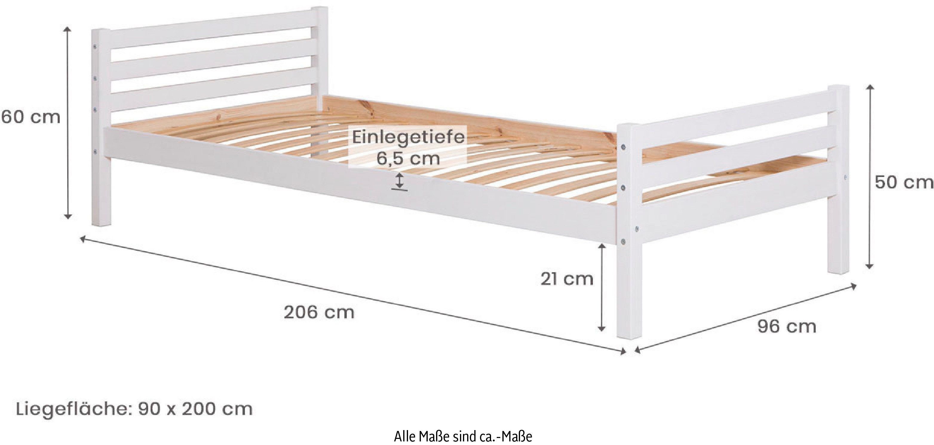 Ticaa Kinderbed Nadine Futonbed in diverse breedten, grenen, met rolbodem