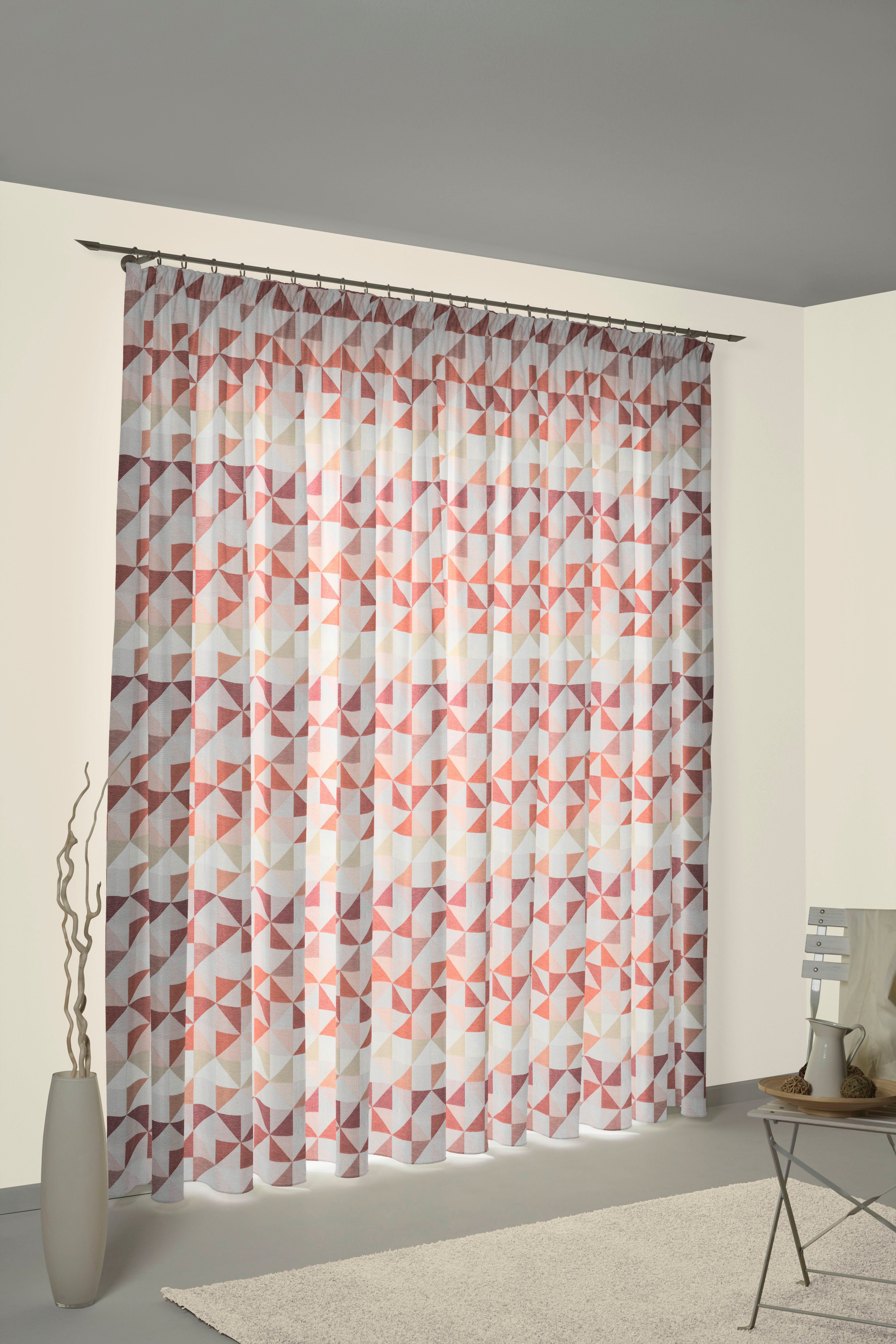 Wirth Gordijn BERLARE (1 stuk) kant & klaar gordijnen maat 132 cm x 175 cm bruin