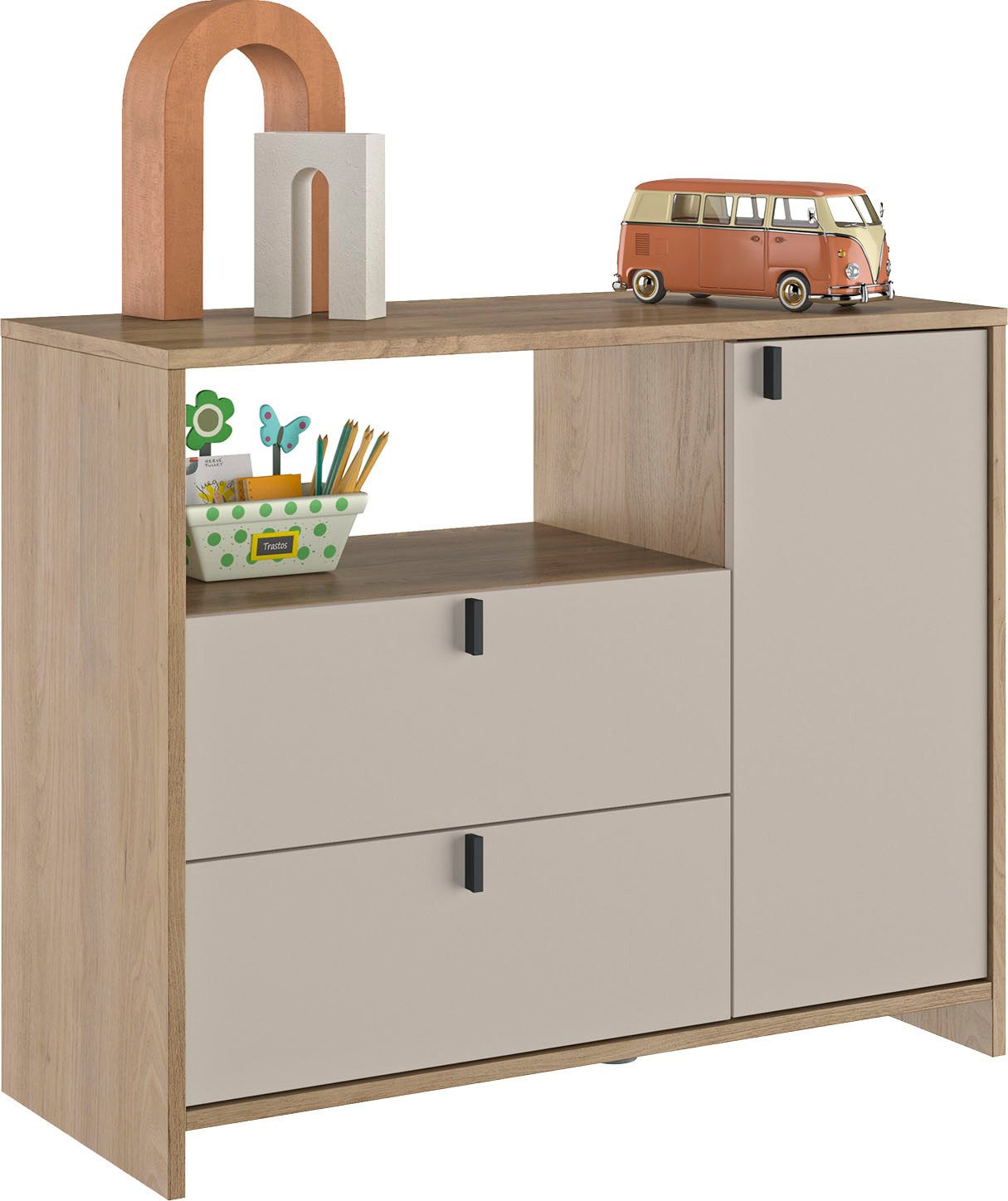 Gami Kast RITMO Praktische en functionele commode met 2 lades en een vak
