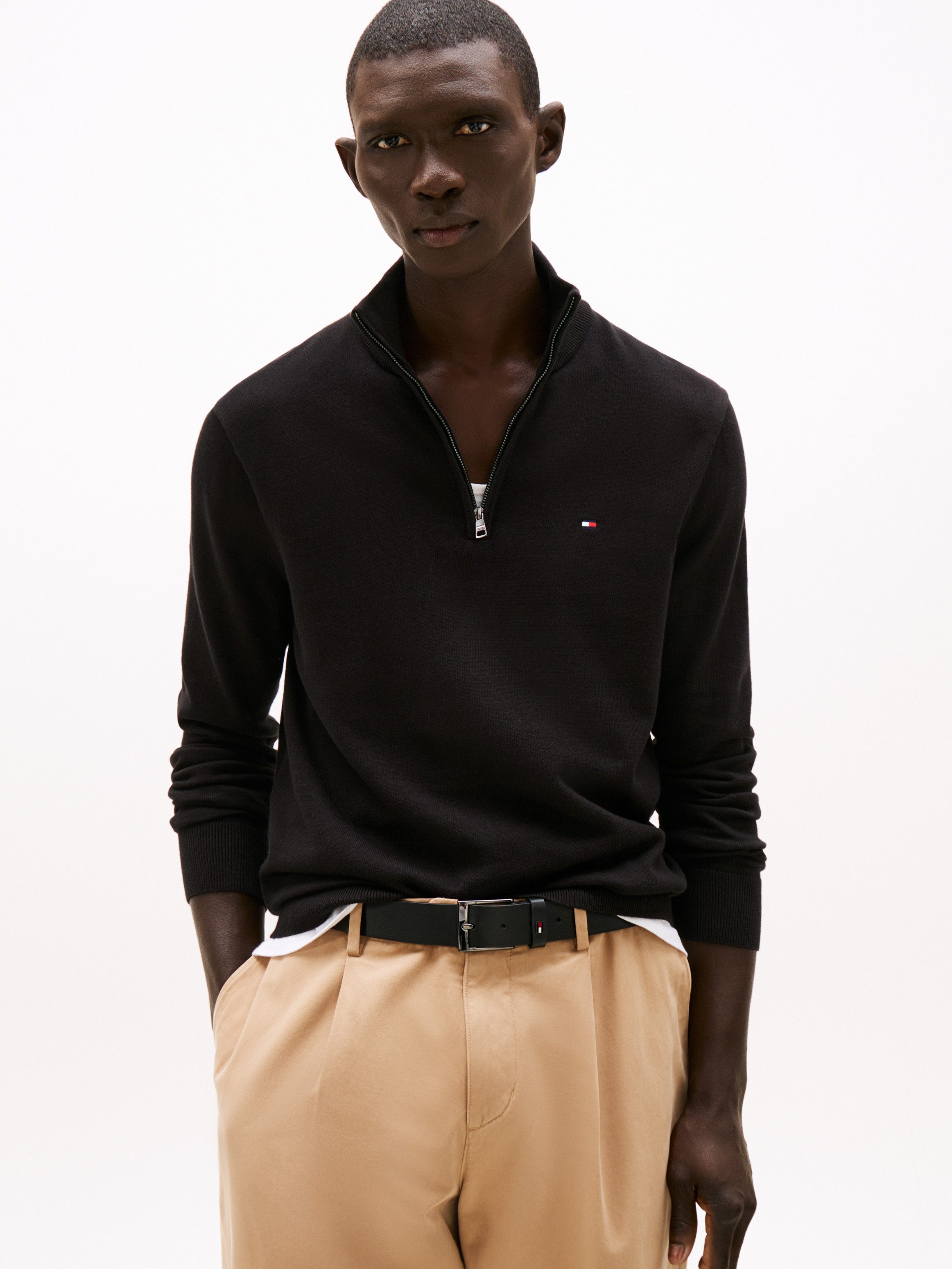 Tommy Hilfiger Schipperstrui ESSENTIAL COTTON ZIP MOCK