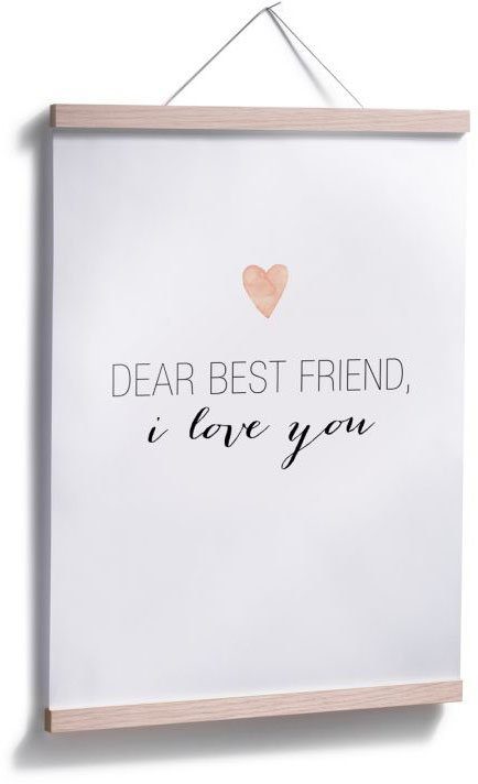 WallArt poster Citaat beste vrienden i love you Poster