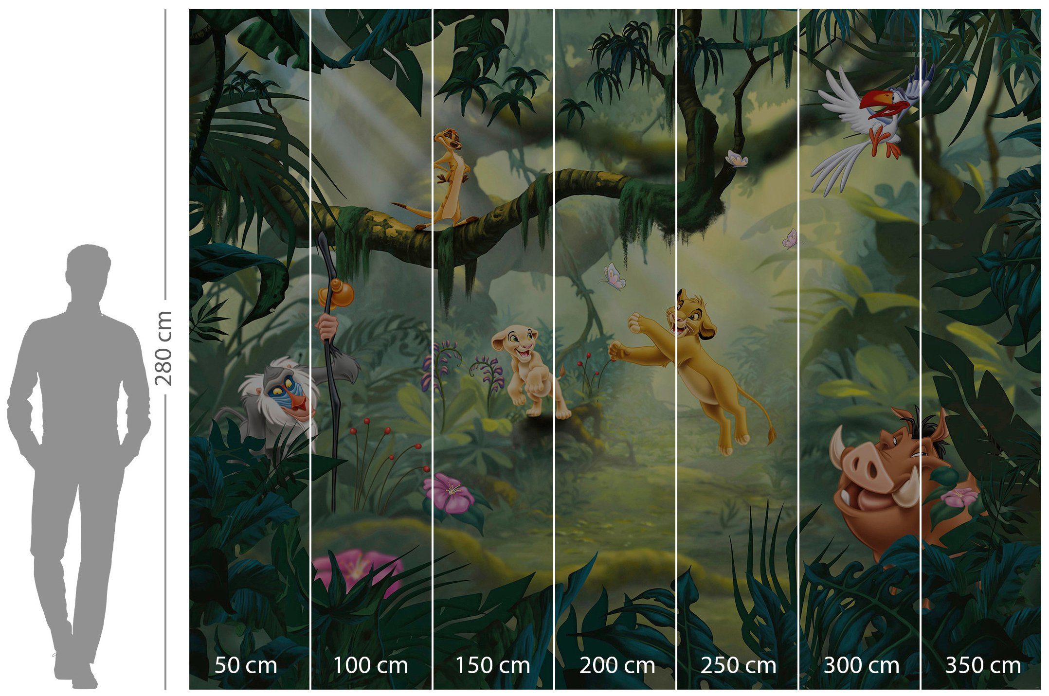 Komar Vliesbehang Digitale print vlies - Lion King Hakuna Matata - Afmeting 350 x 280 cm