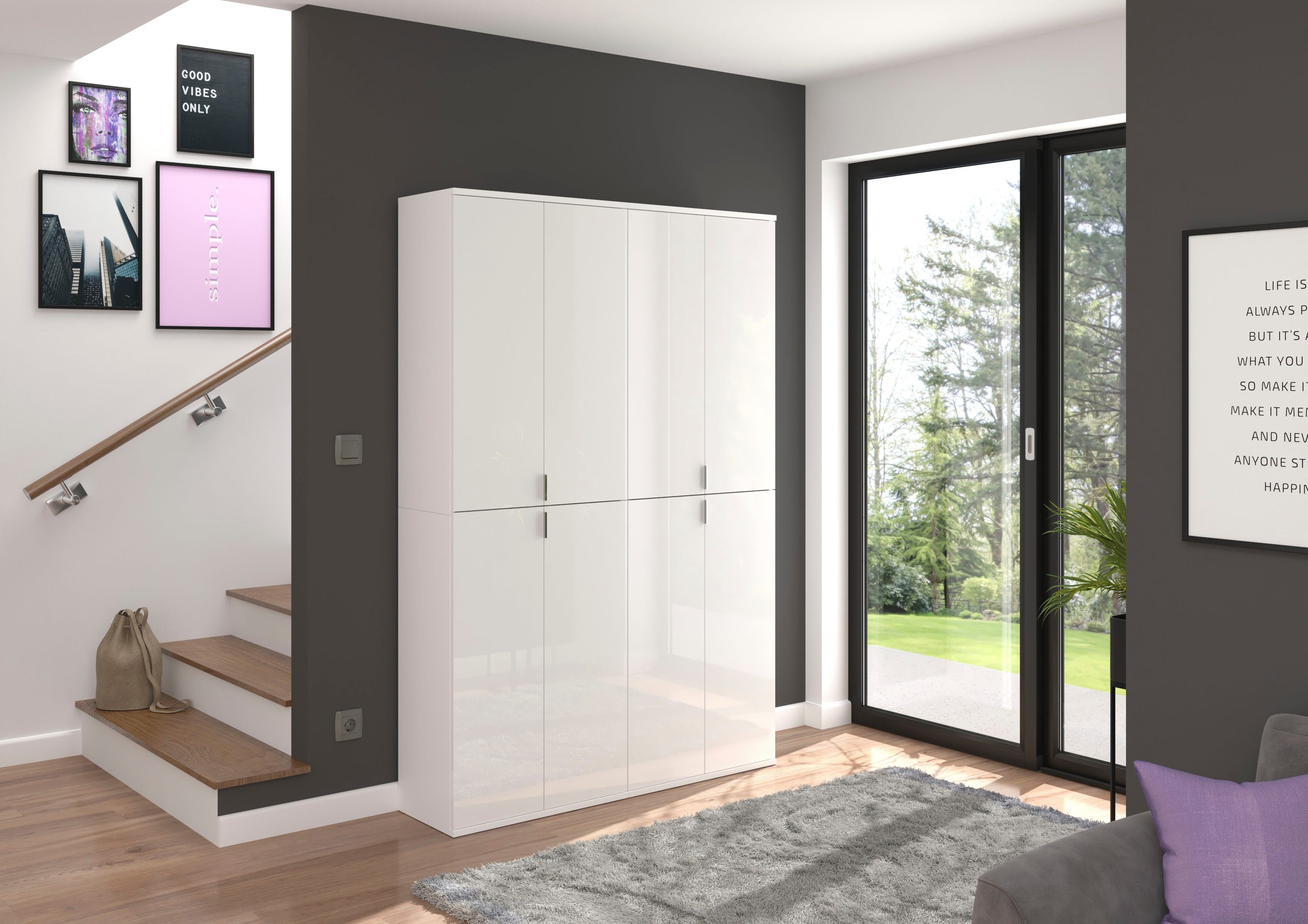 INOSIGN Halmeubelset Trondheim, Breedte 122 cm, bestaande uit 2 Kasten, 8 Deuren, 18 Vakken (set, 2-delig)