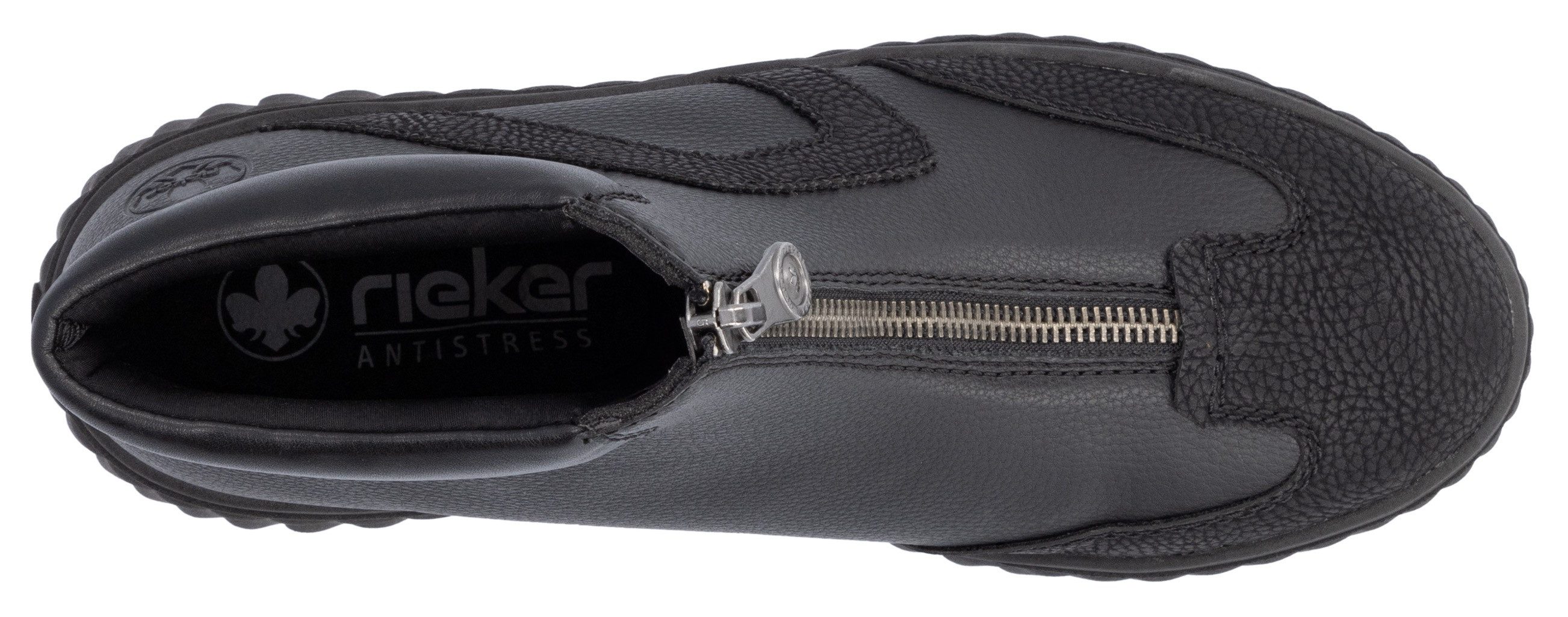 Rieker Boots zonder sluiting enkellaars, sleehak, plateaulaarzen met gewatteerde schaprand