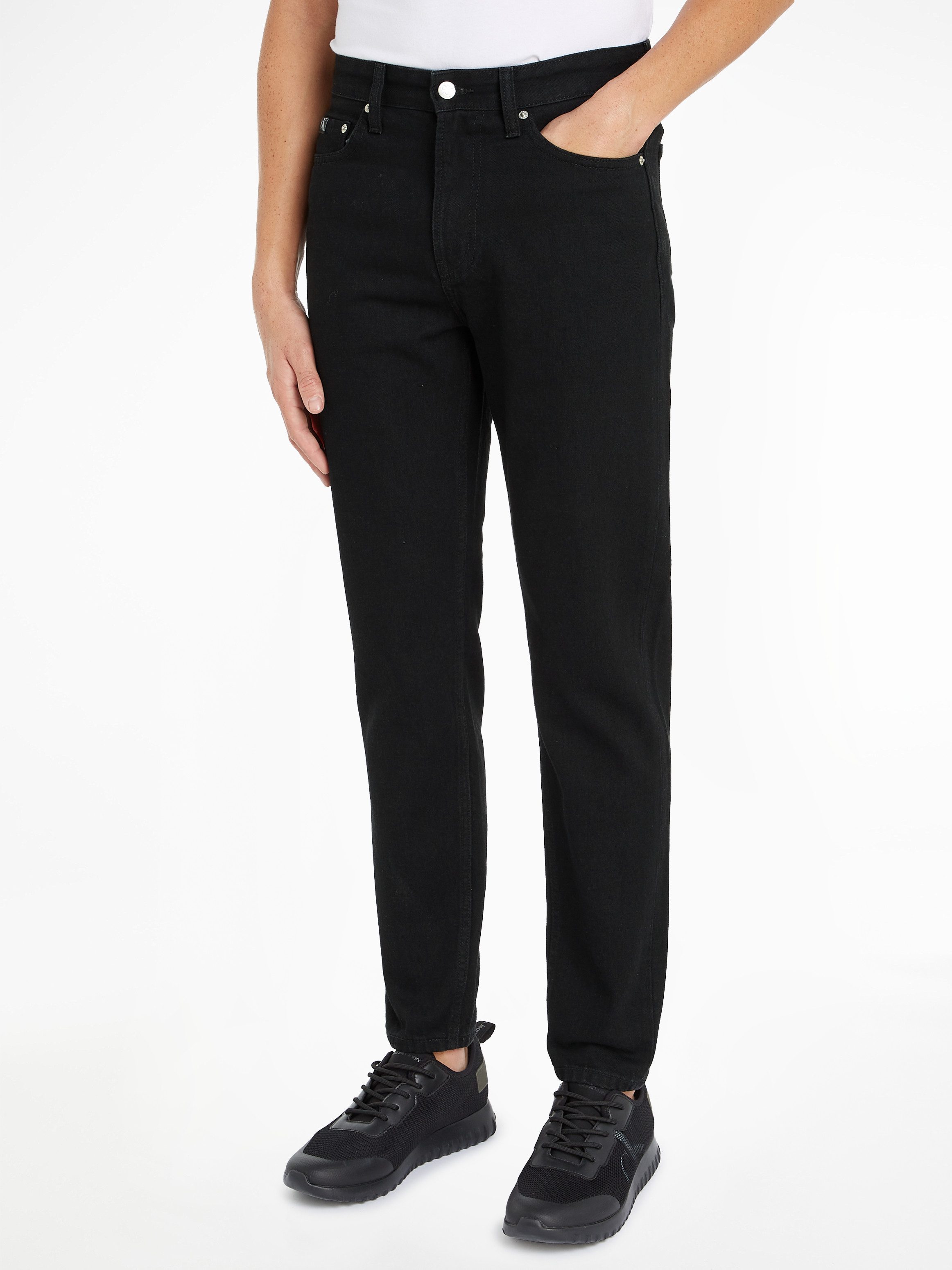 Calvin Klein Regular fit jeans REGULAR TAPER in 5-pocketsstijl heren straight jeans maat 36 zwart