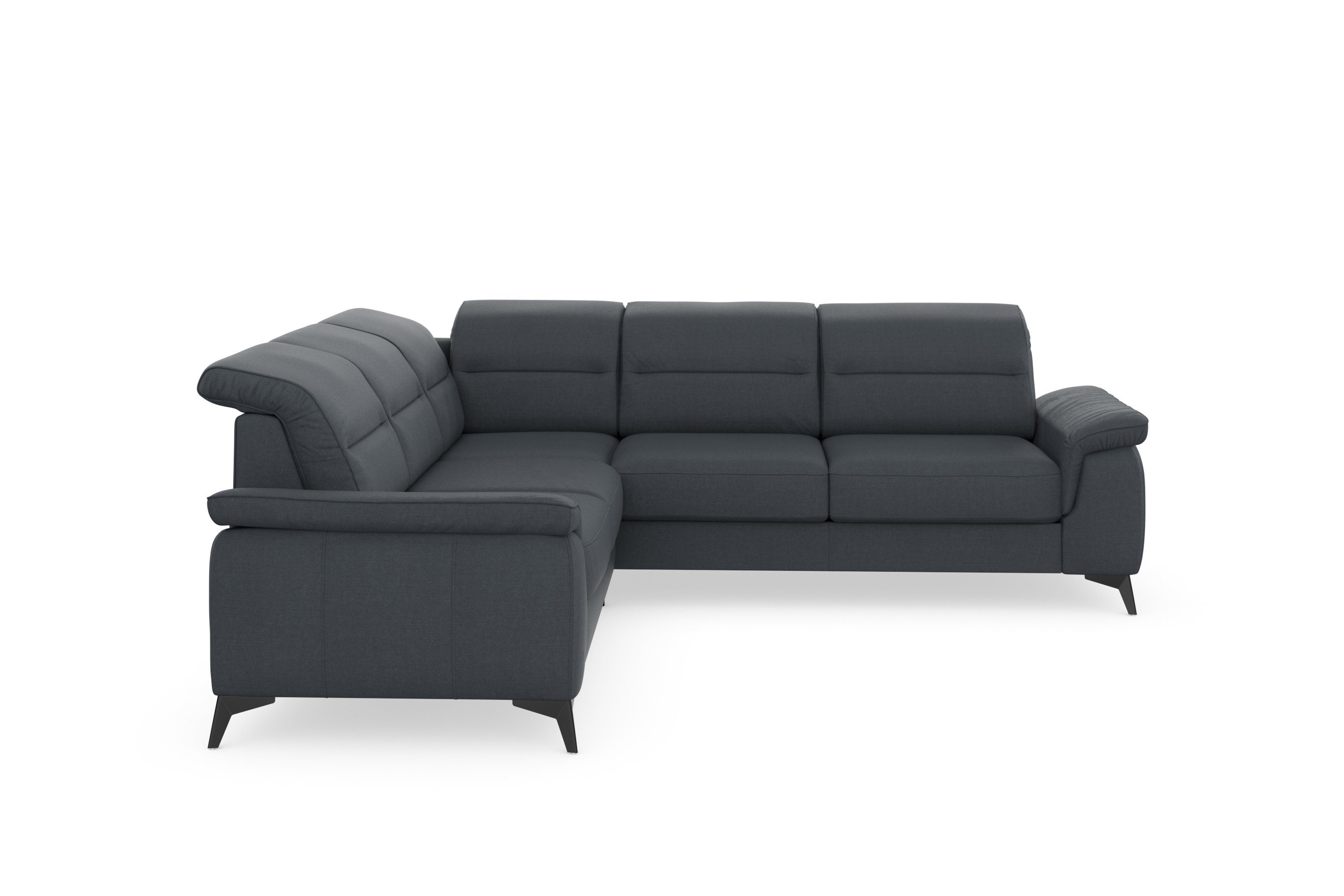 sit&more Hoekbank Sinatra L-vorm optioneel met verstelbare hoofdsteun en armleuning, metalen poten