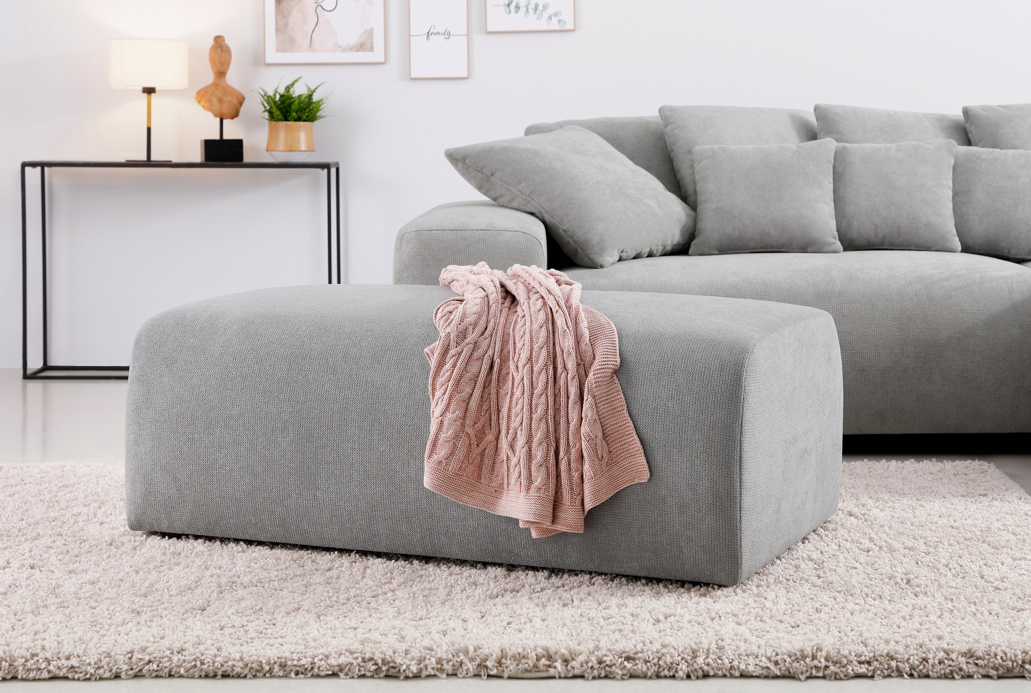 Home affaire Hocker Riveo met boxspringvering, ook met cord-bekleding