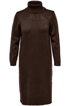 only carmakoma tricotjurk carbrandie l-s roll neck dress knt noos bruin
