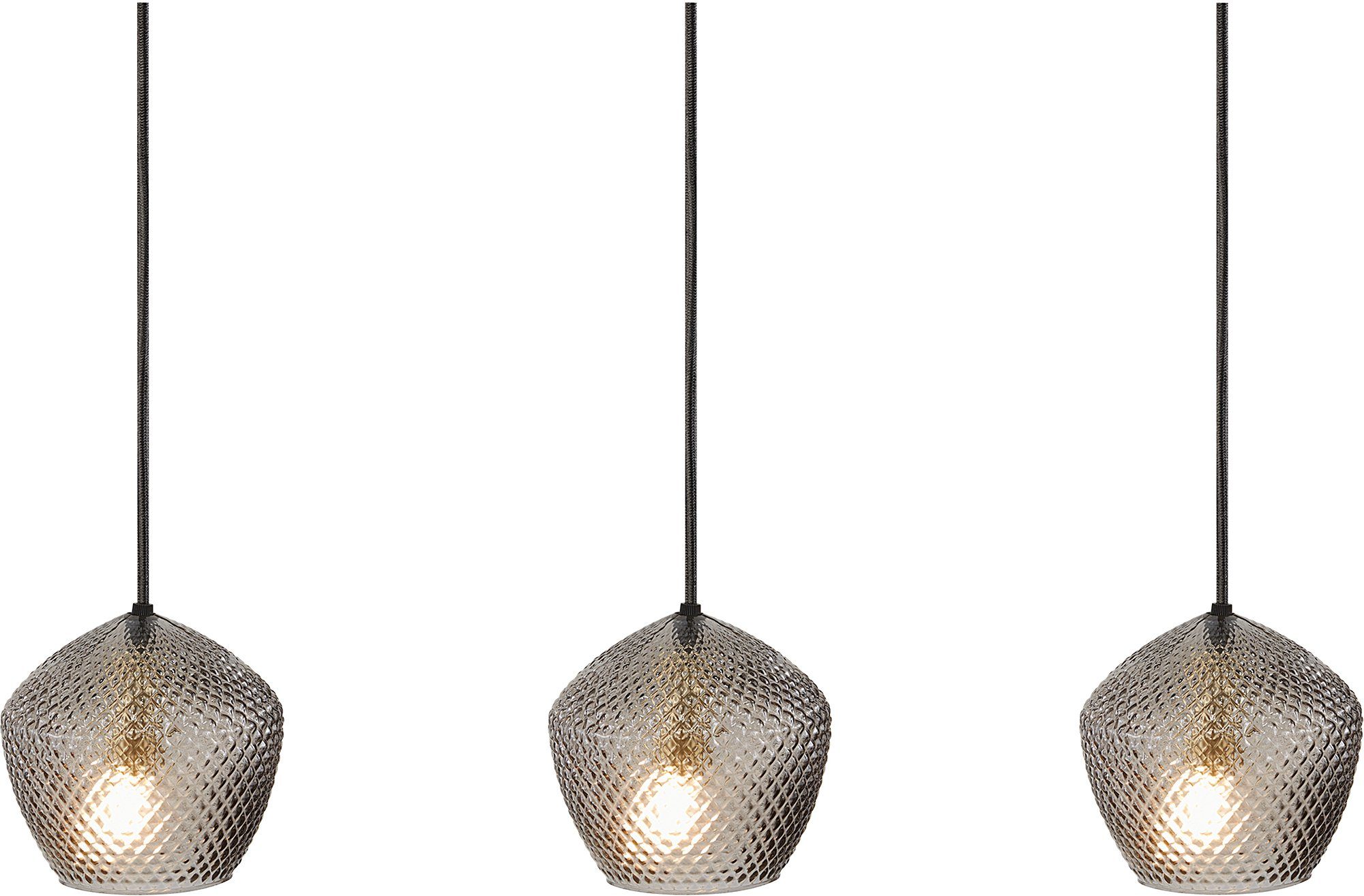 Nordlux Hanglamp ORBIFORM Structuur glas kap, messing applicatie