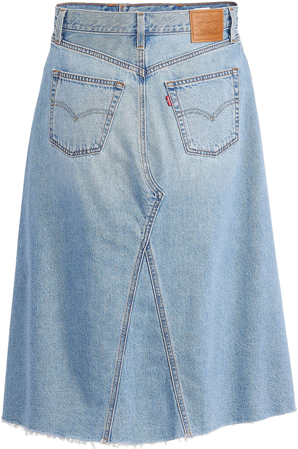 Levi's® Jeans rok HR A LINE DECON SKIRT in trendy midi-lengte met rafelige rand