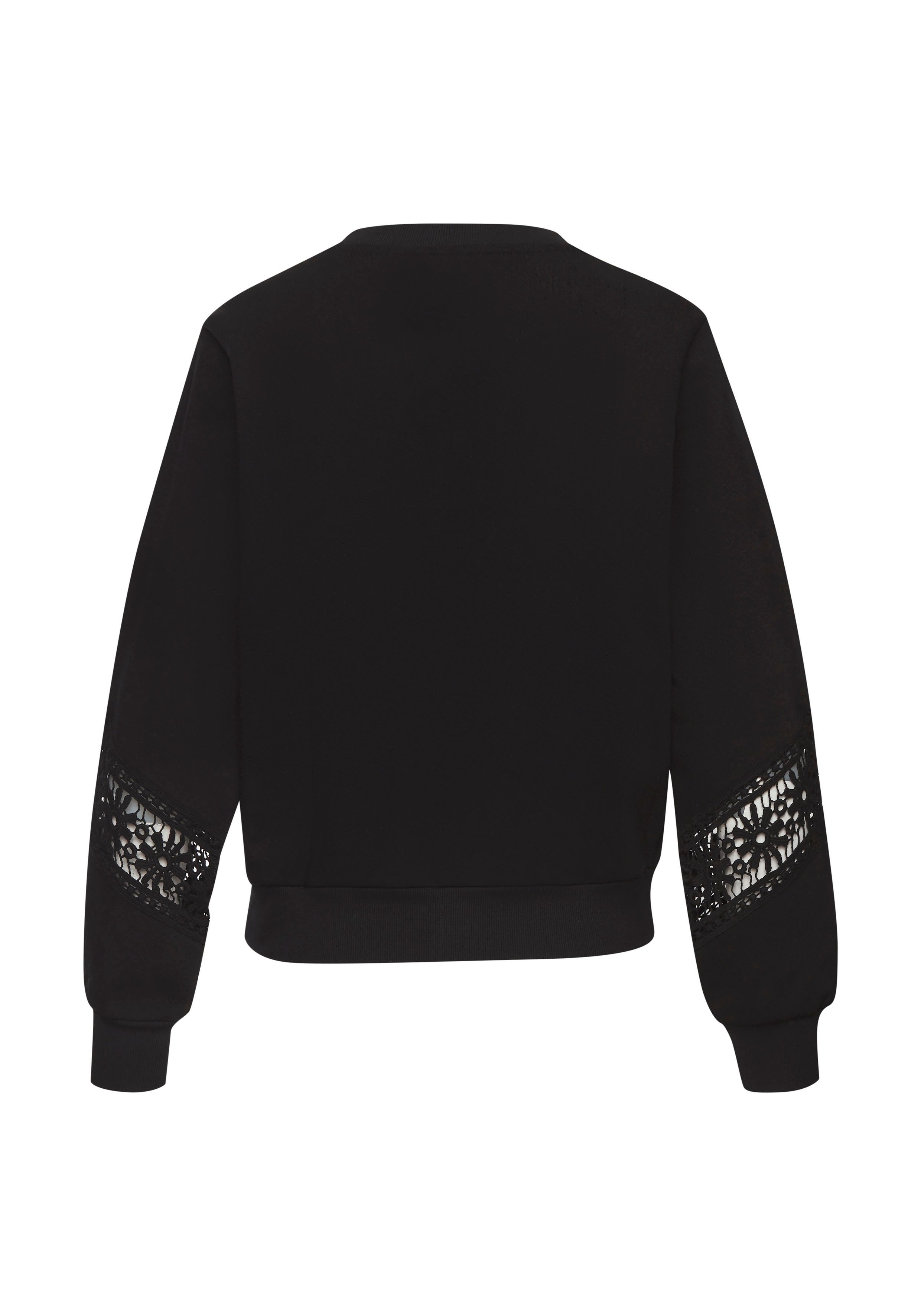 Vivance Sweatshirt met kanten inzetstukken op schouder en mouw