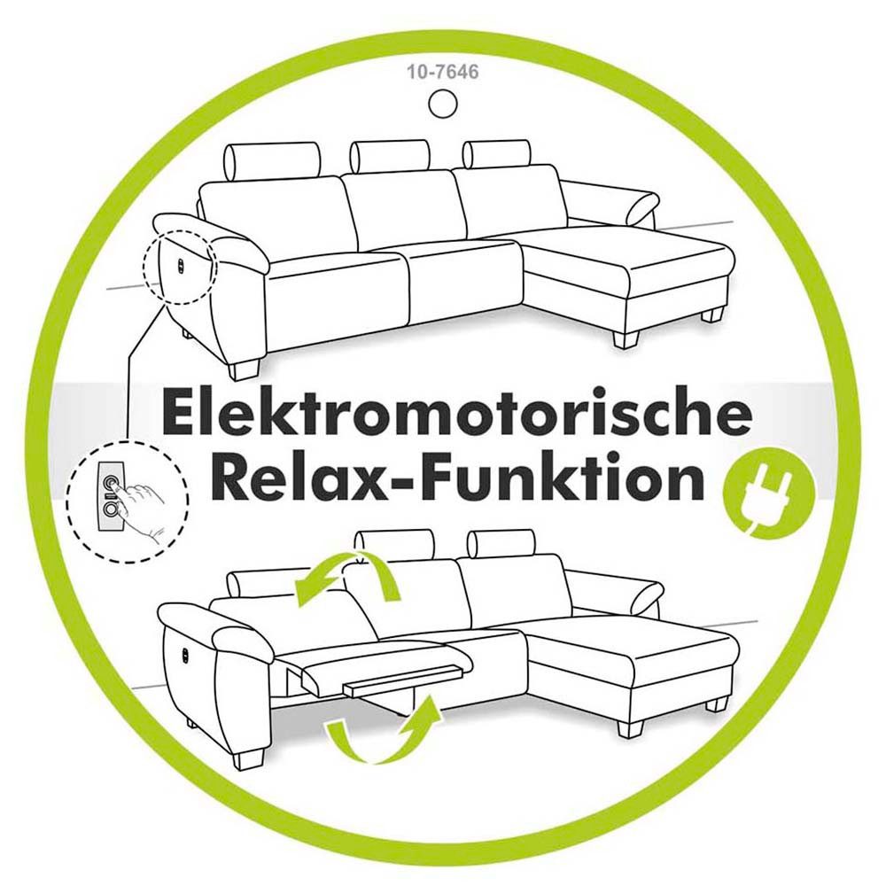 Jockenhöfer Gruppe Hoekbank Doppio L-vorm met elektromotorische ontspanningsfunctie en inductieve oplader + usb-a oplaadpoort, verstelbare hoofdsteunen