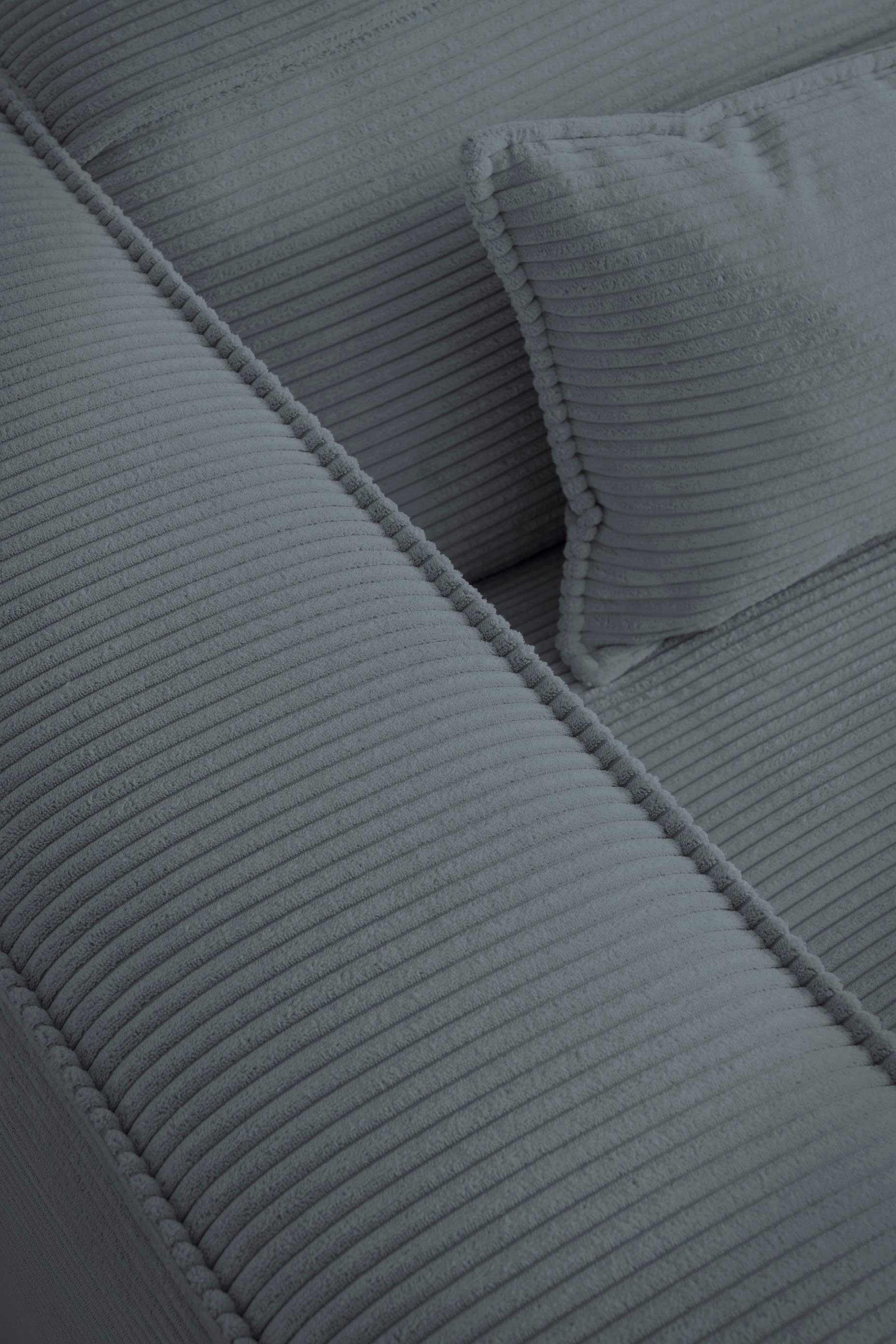 LeGer Home by Lena Gercke Hoekbank PIARA XXL, Big-sofa in cord of linnenlook, L-vorm, met biesnaad
