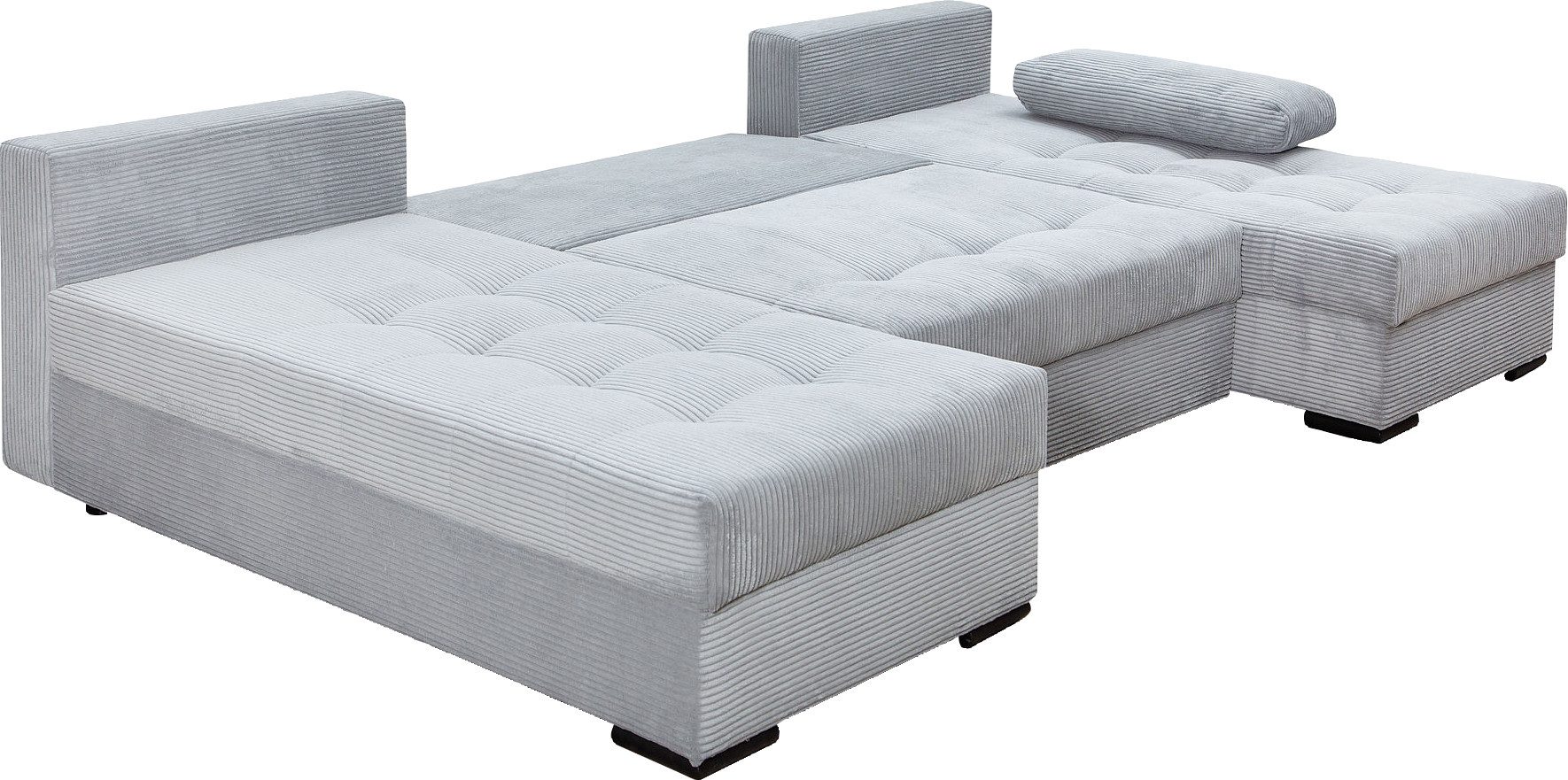 COLLECTION AB Zithoek Josy U-vorm, breedte 269 cm, platweefsel, structuur, kunstleer