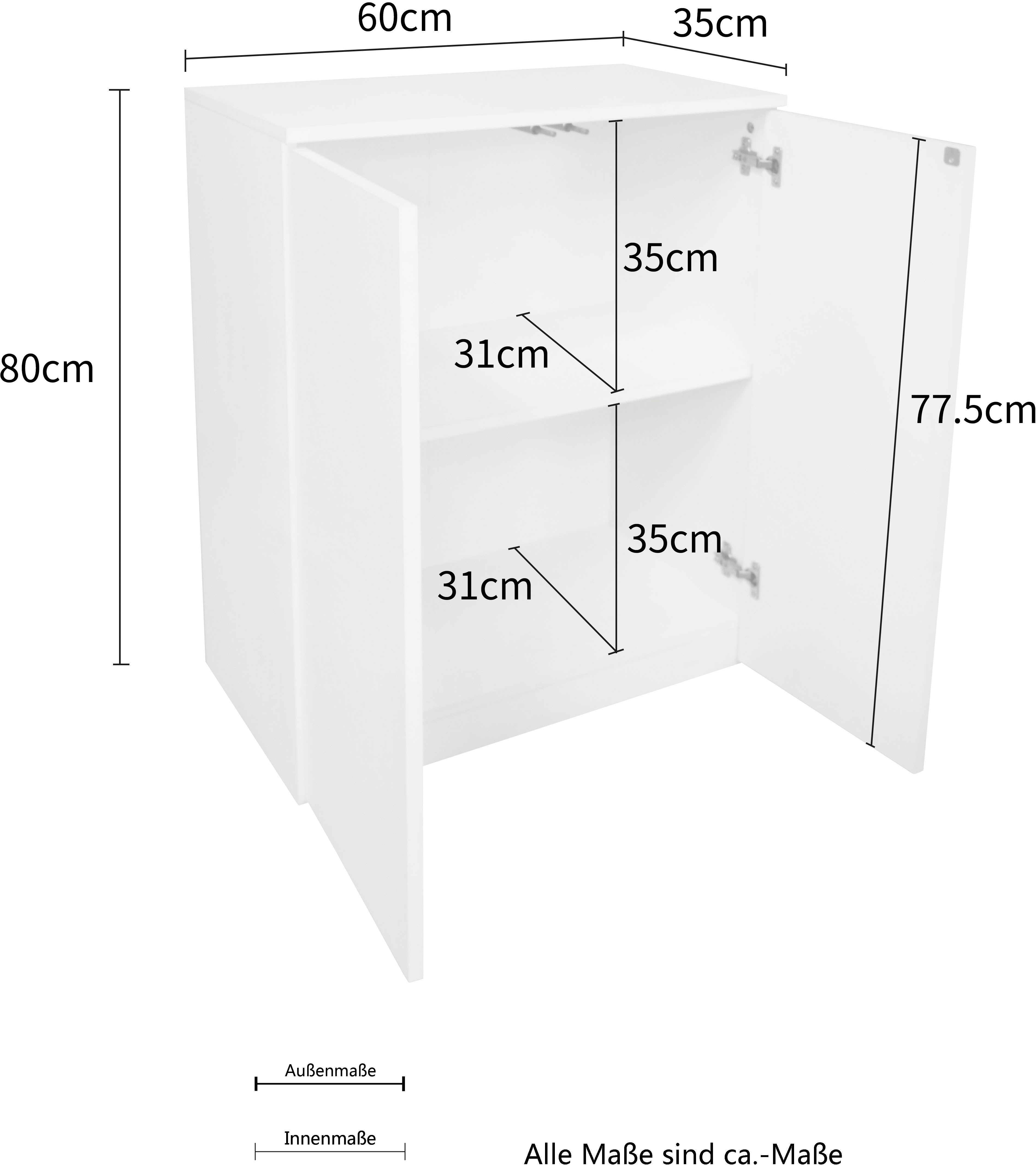 INOSIGN Archiefkast Jarvie Multifunctionele kast, push-to-open, 2 vakken, 60x80 cm