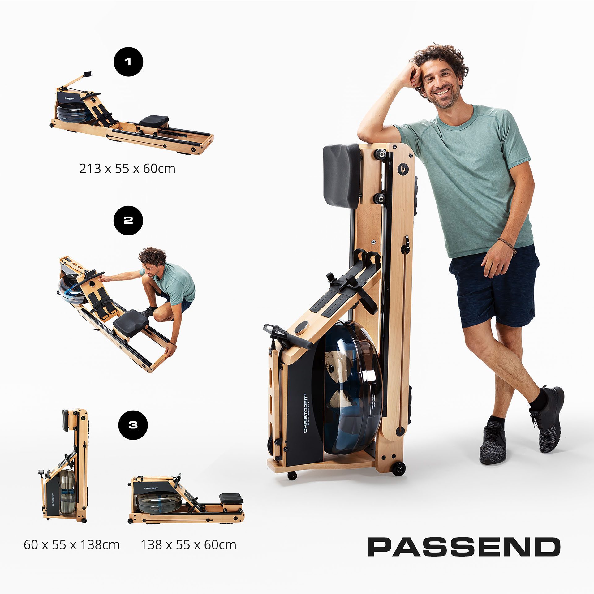 Christopeit Sport® Roeimachine WP 5000 Testwinnaar Stiftung Warentest editie 1/2025, roeimachine