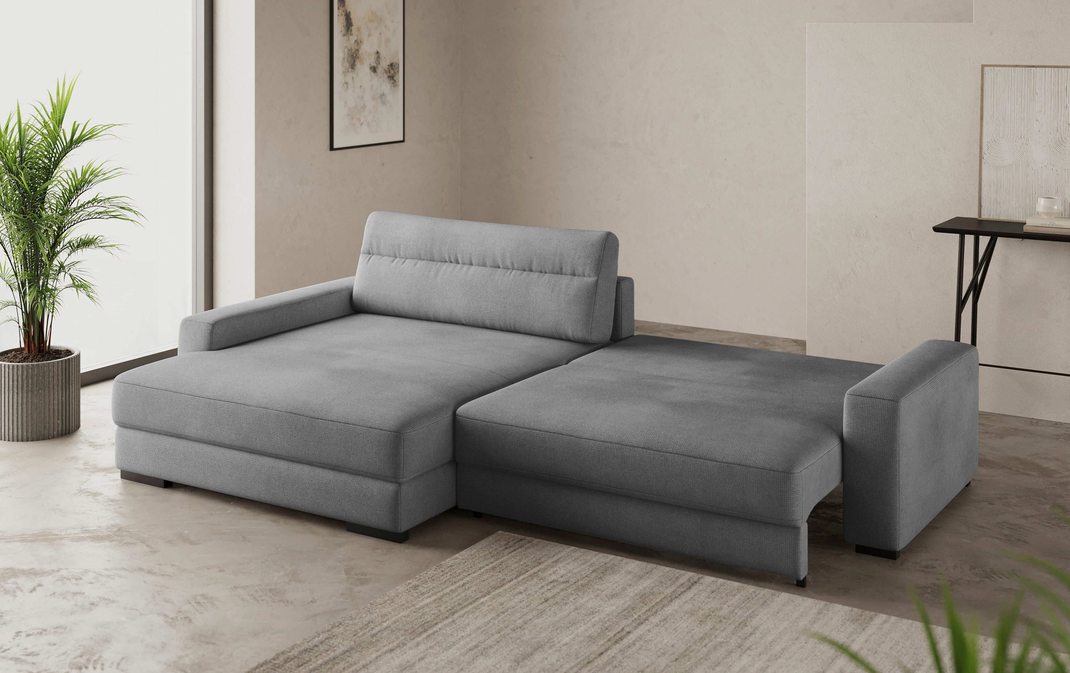 Mr. Couch Hoekbank Marcello DuraFlex L-vorm EasyBett, bedbox, koudschuimvering, tot 140 kg belastbaar