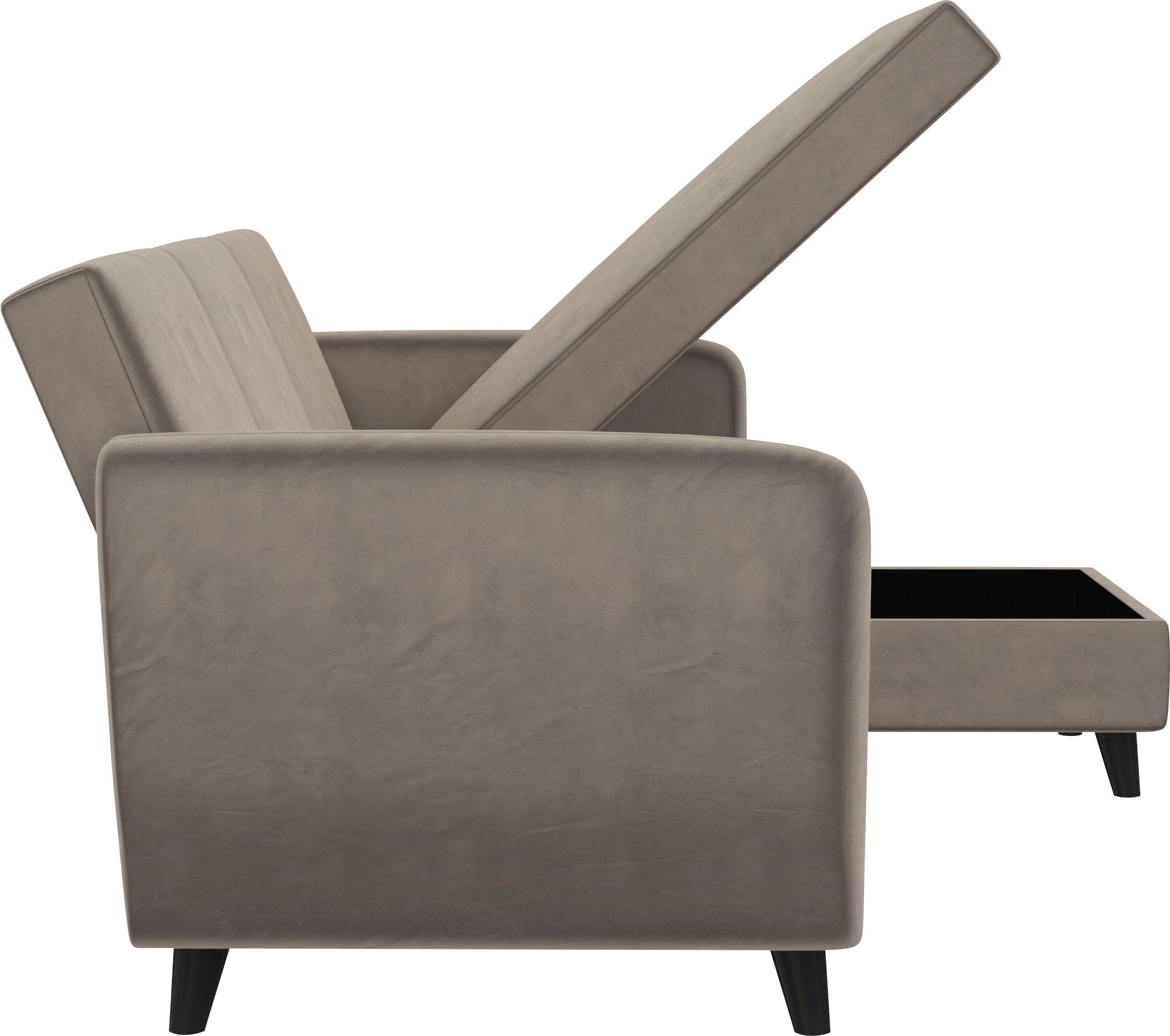 Dorel Home Hoekbank Perry, L-vorm Rugleuning, verschillende kleurvarianten, zithoogte 43 cm, breedte 219 cm