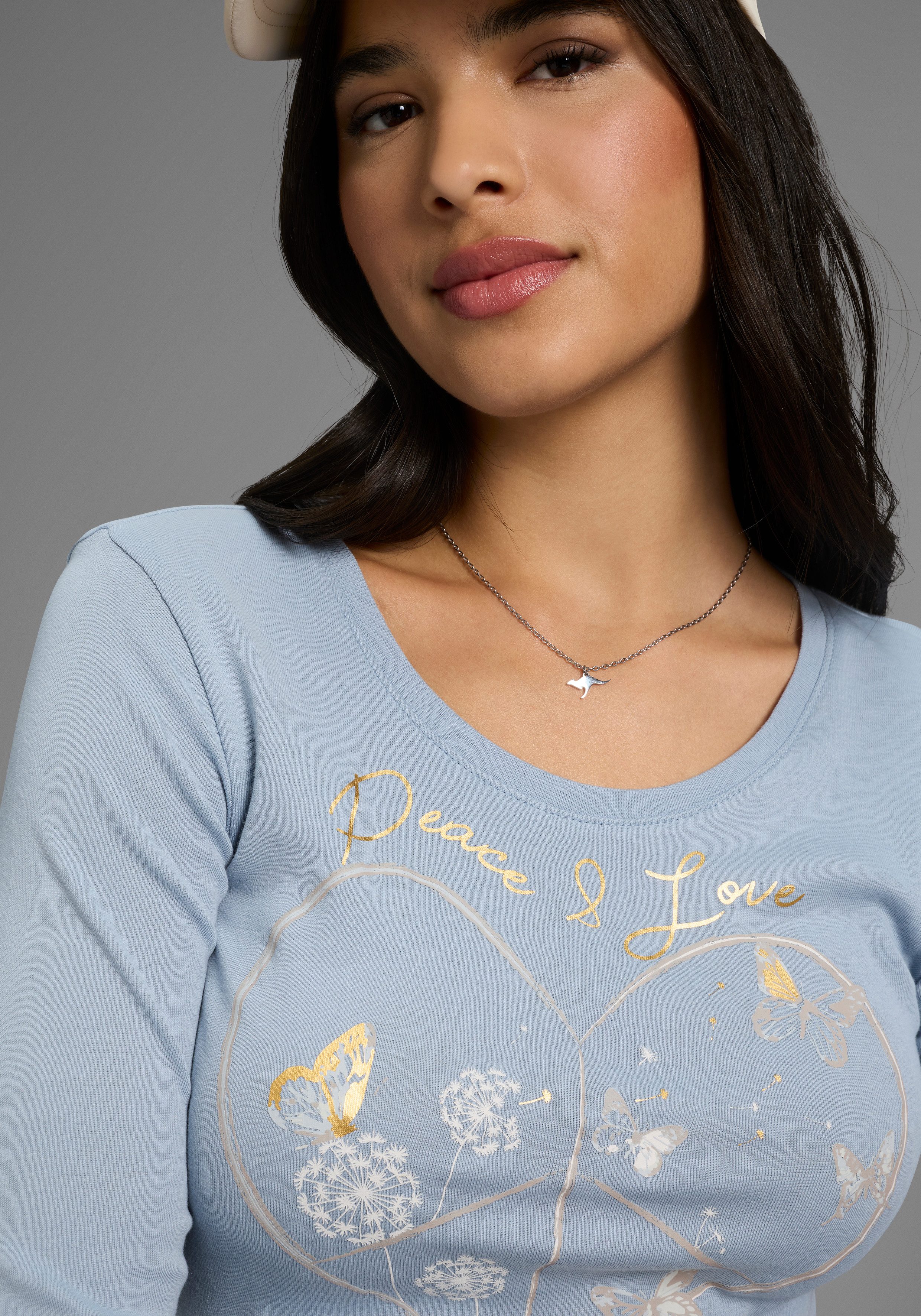 KangaROOS Shirt met lange mouwen met hartprint
