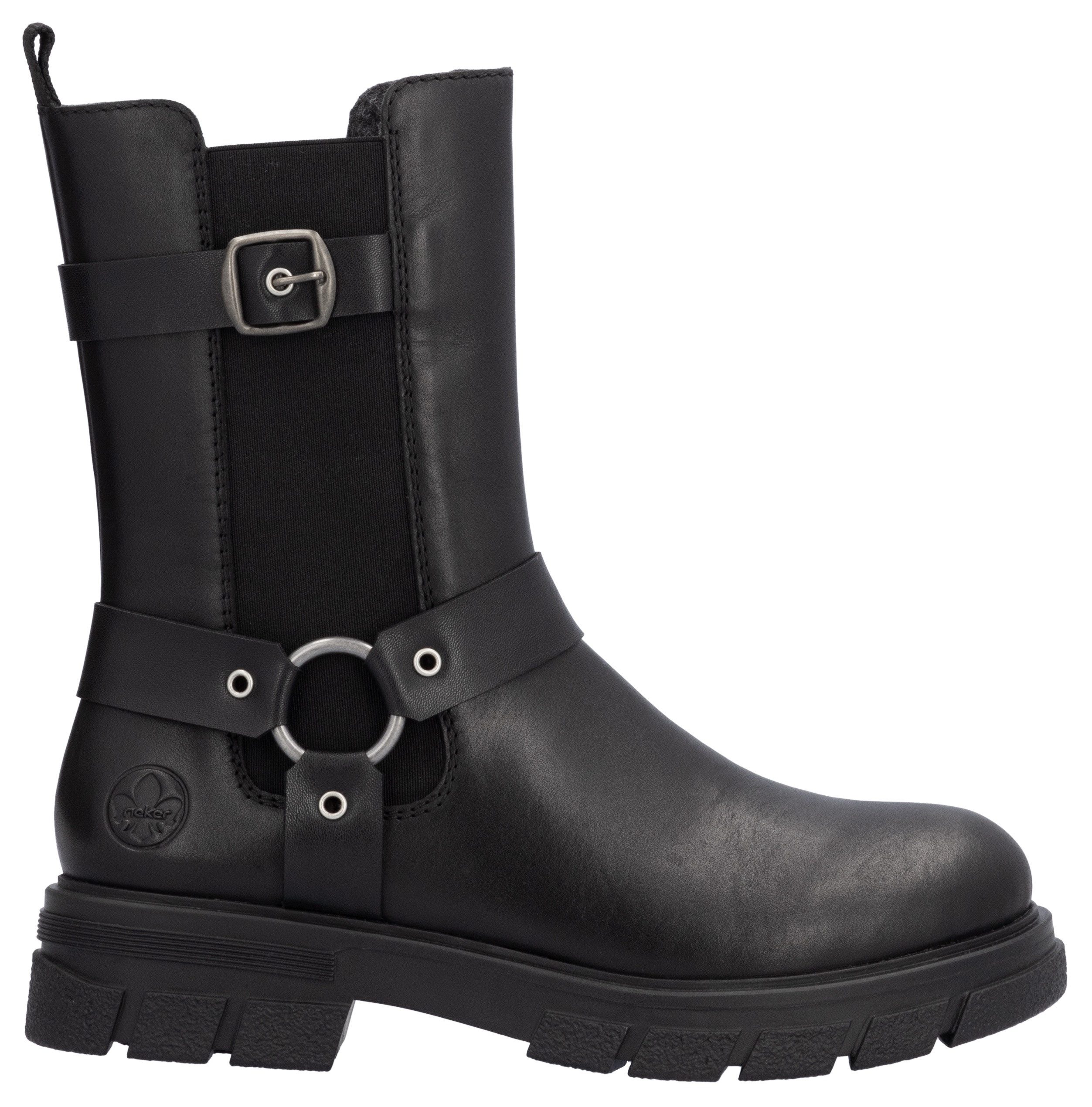 Rieker Chelsea-boots bikerboots, instap enkellaars met binnenrits