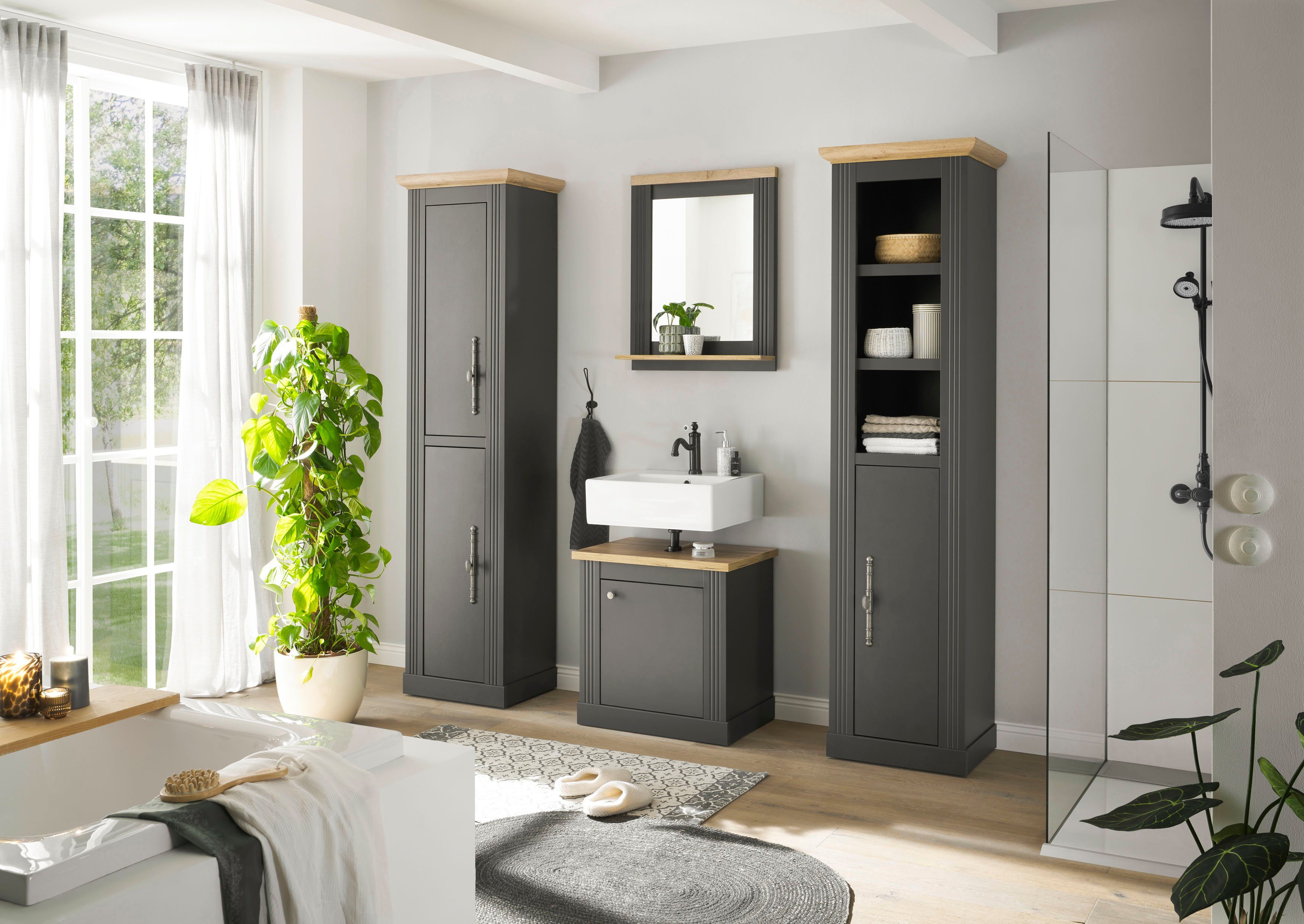 Home affaire Badkamerserie WESTMINSTER, badkamer in landhuisstijl, 4-delig badkamer (4-delig)