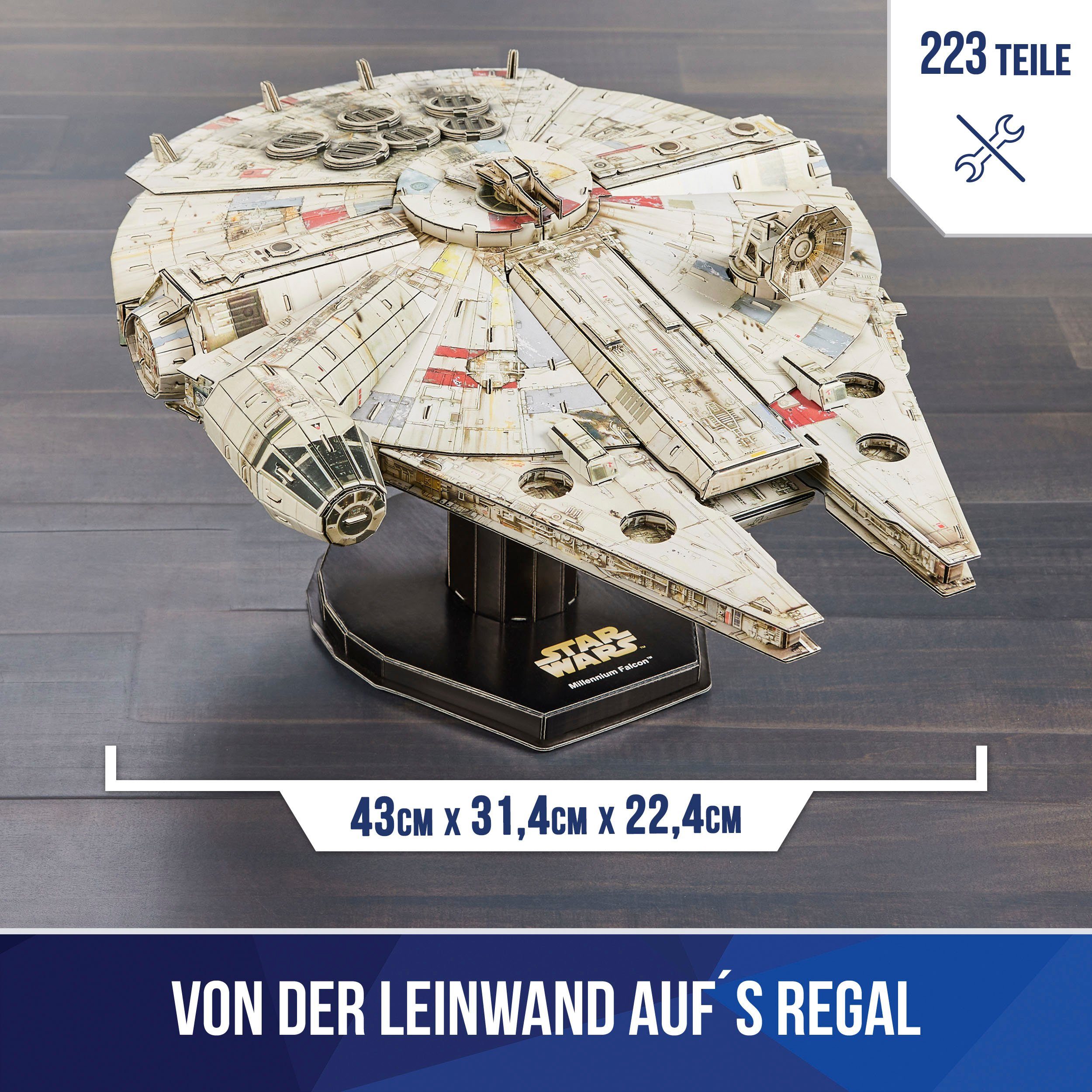 Spin Master 3D-puzzel 4D Build - Star Wars - Millennium Falcon ruimteschip