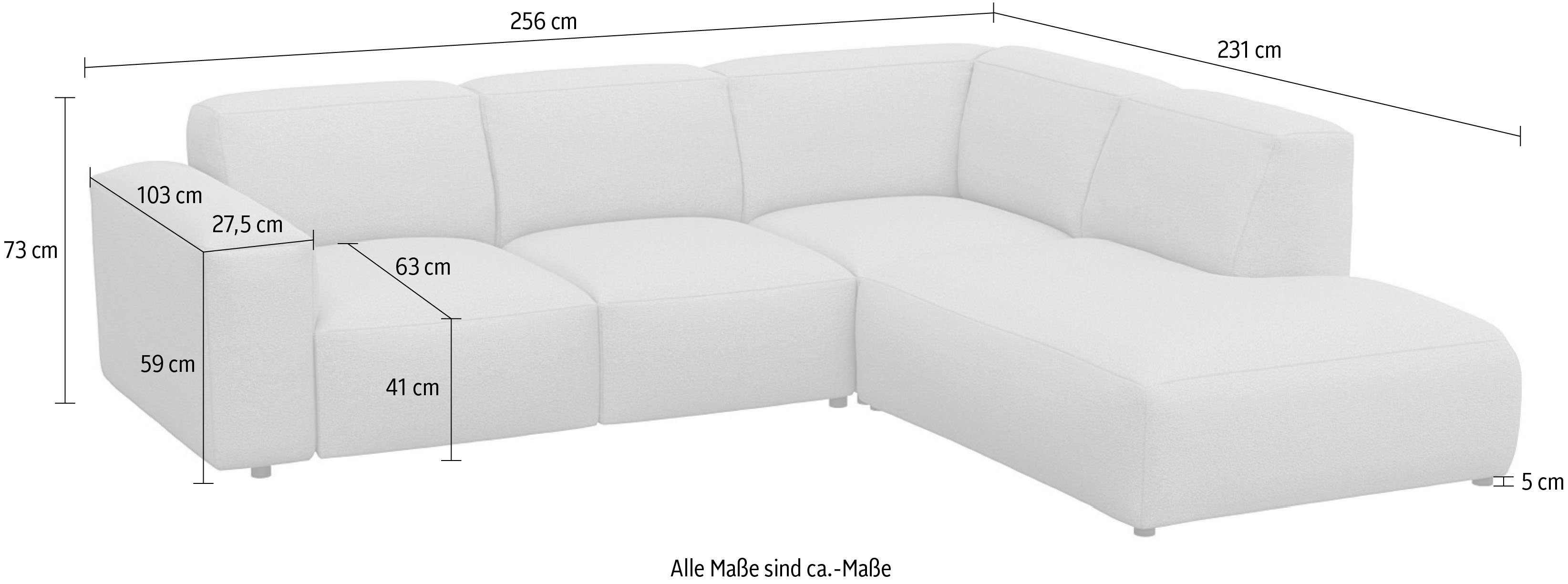 FLEXLUX Hoekbank Lucera, super zitcomfort door koudschuim in de zitting, L-vorm