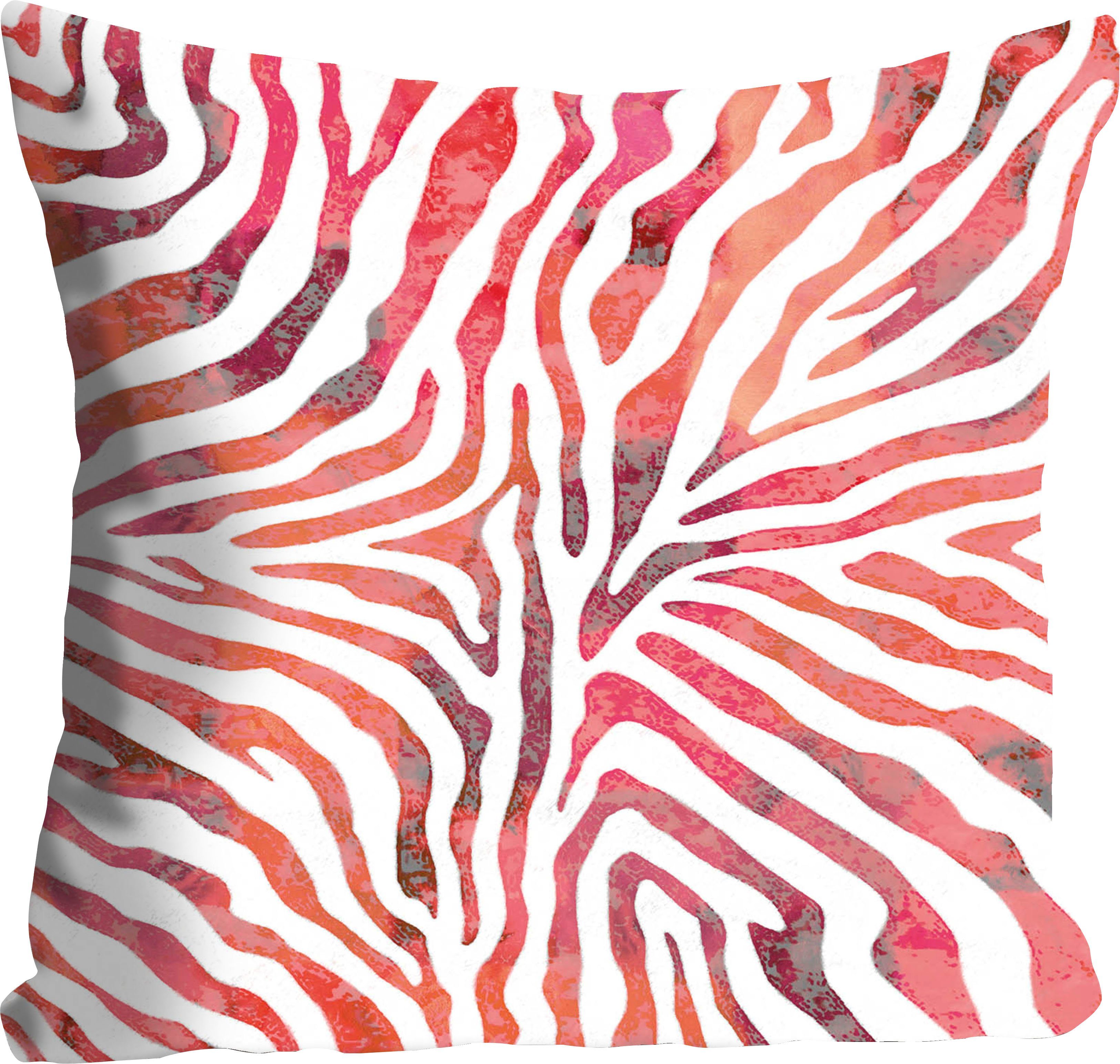 queence Sierkussen Rene Kussenhoes, dierenprint, zebra-design, strepenpatroon, zwart, wit, wild (1 stuk)
