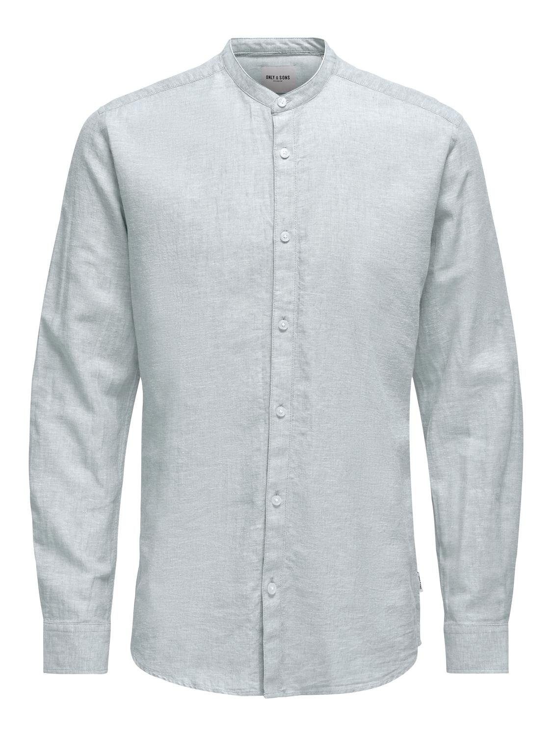 ONLY & SONS Overhemd met lange mouwen ONSCAIDEN LS SOLID LINEN MAO SHIRT NOOS