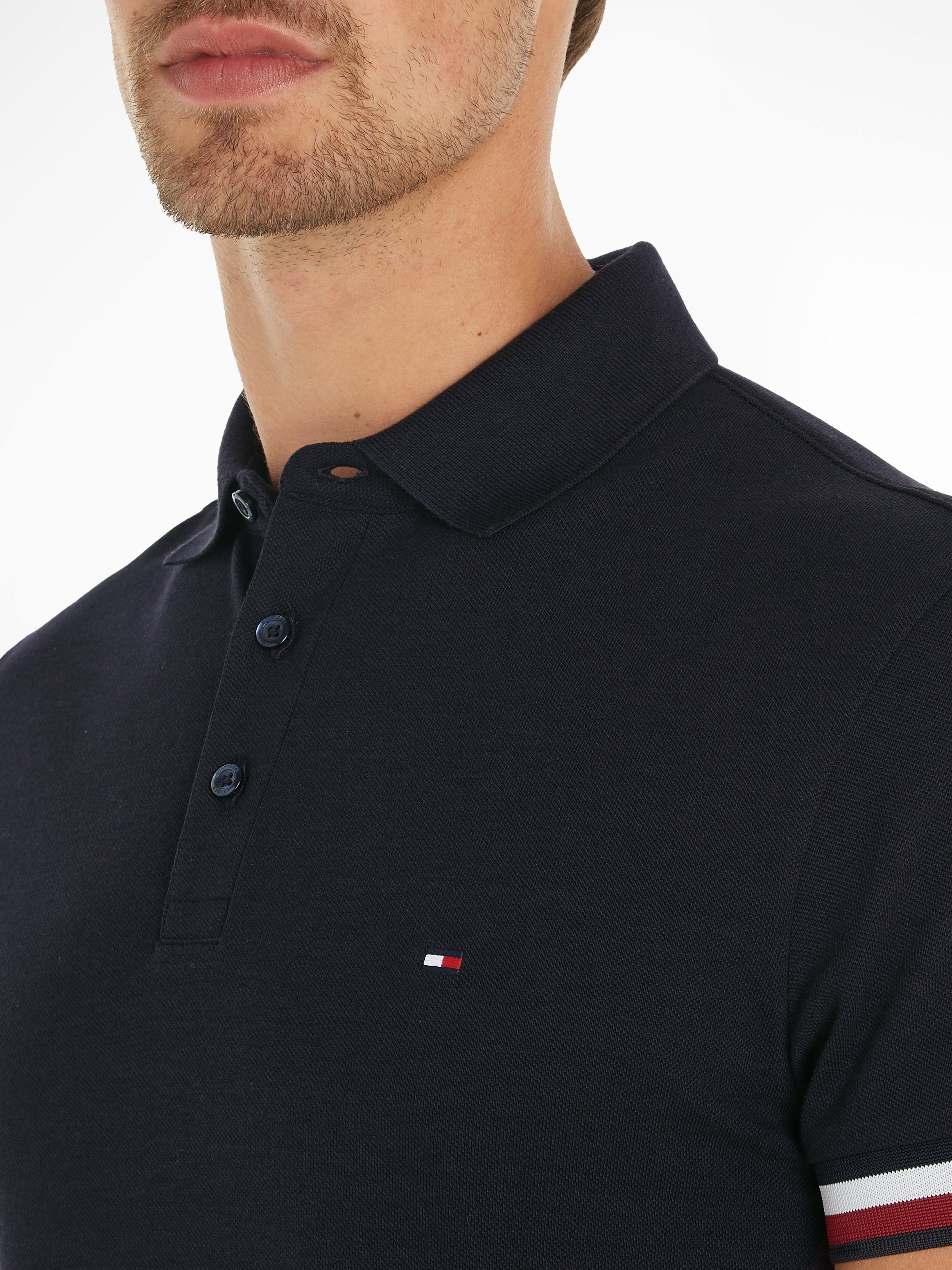 Tommy Hilfiger Poloshirt MONOTYPE FLAG CUFF SLIM FIT POLO
