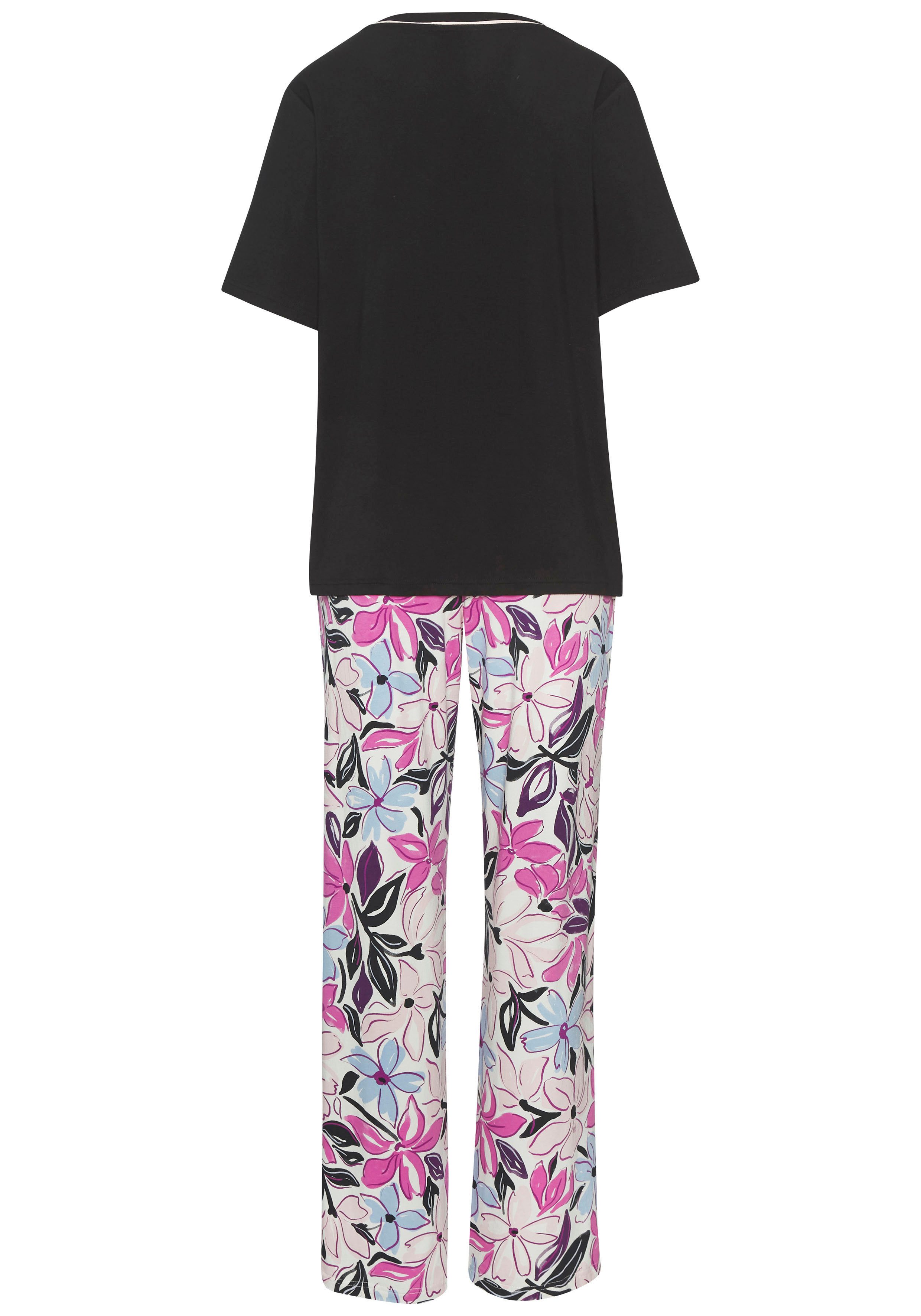 Lascana Pyjama met mooie bloemenprint (2-delig)
