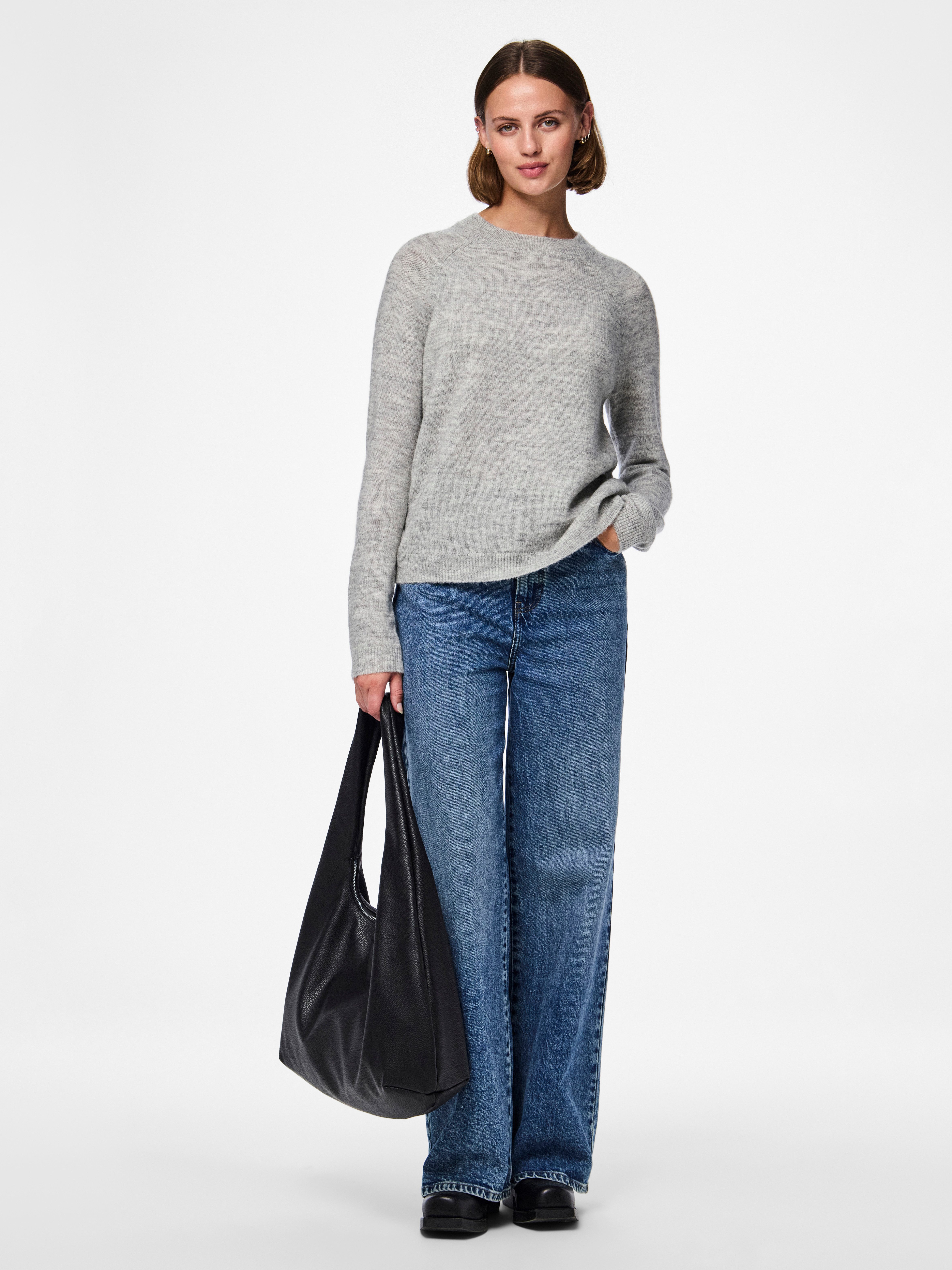pieces Gebreide trui PCJULIANA LS O-NECK KNIT NOOS BC