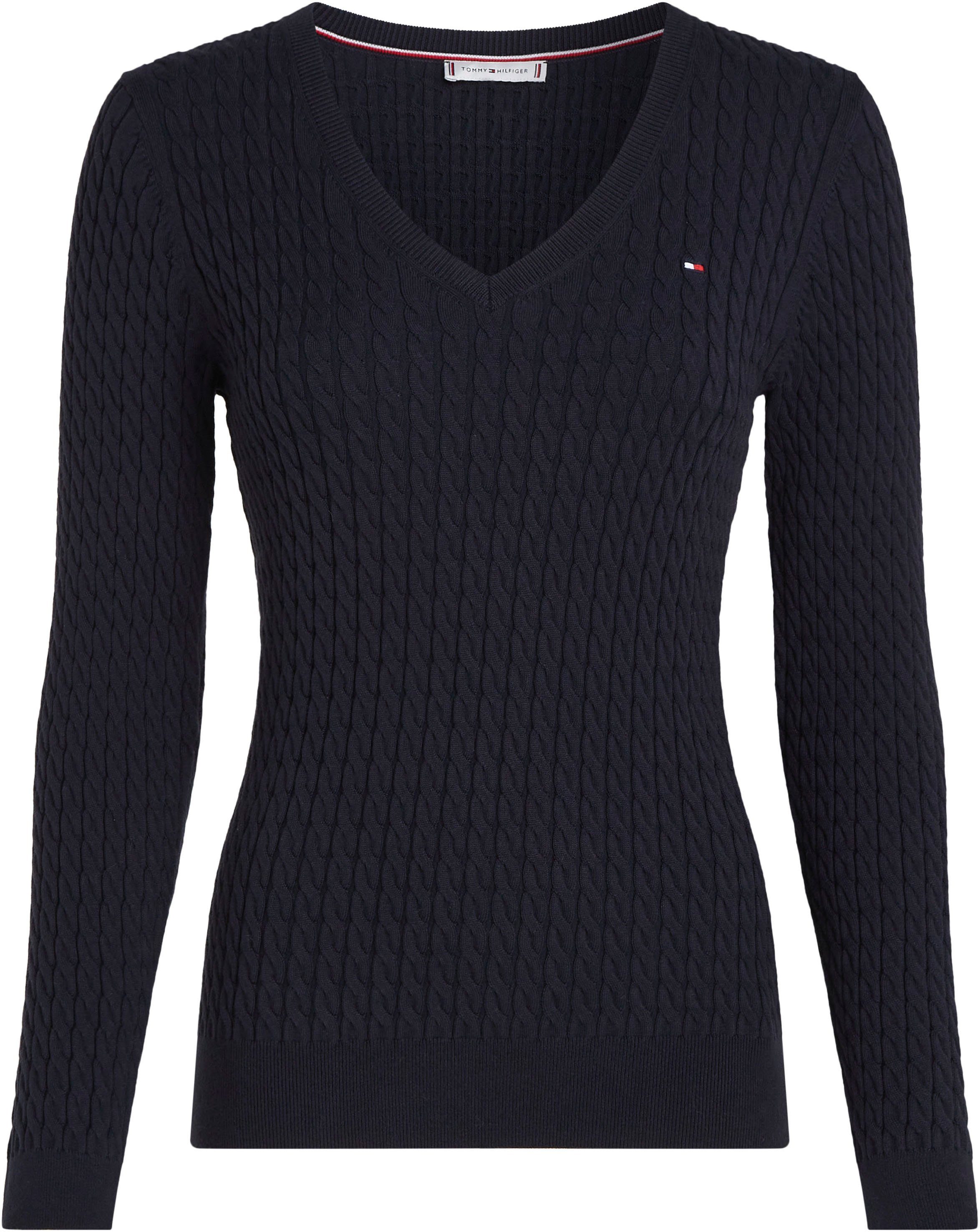 Tommy Hilfiger Gebreide trui CO CABLE V-NK SWEATER